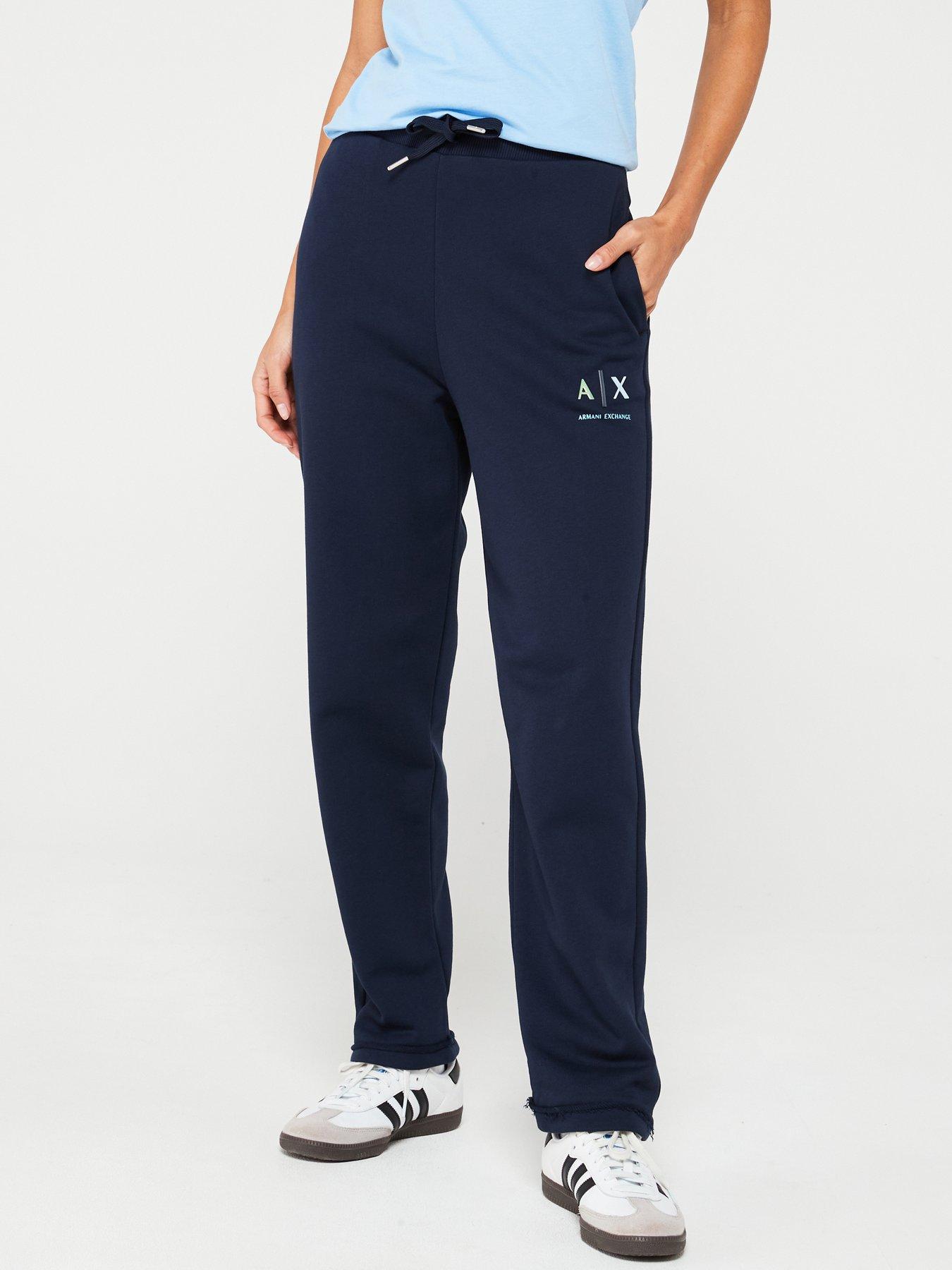 armani-exchange-irridescent-logo-non-cuffed-jogger-navyfront