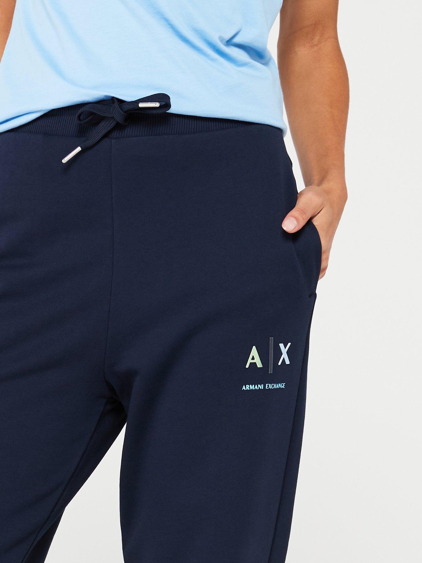 armani-exchange-irridescent-logo-non-cuffed-jogger-navyoutfit