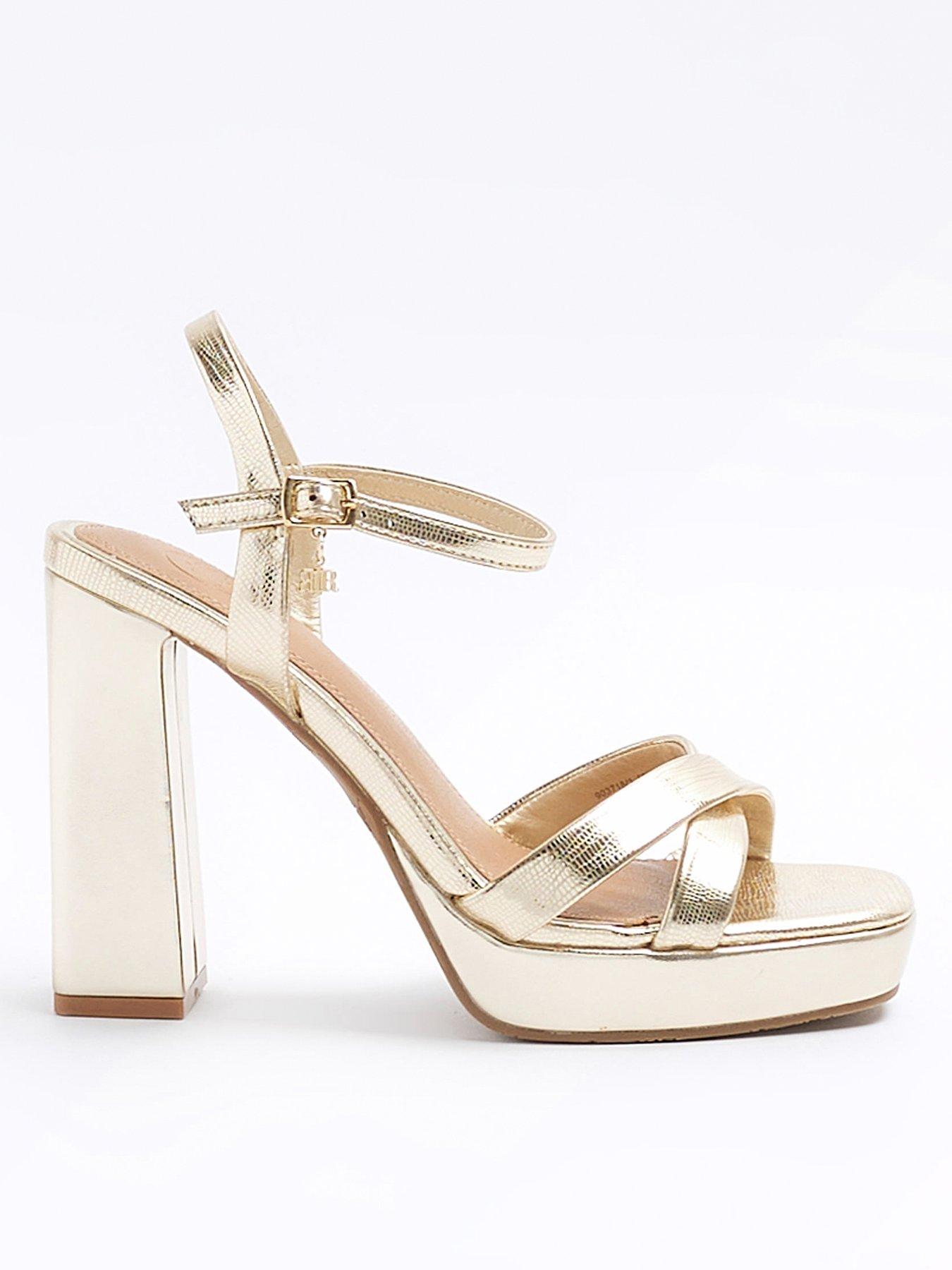 Tan Leather-Look Espadrille Trim Wedge Heel Sandals