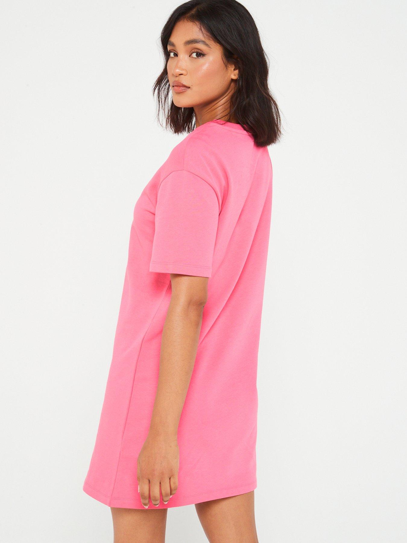 armani-exchange-cotton-t-shirt-dress-pinkstillFront