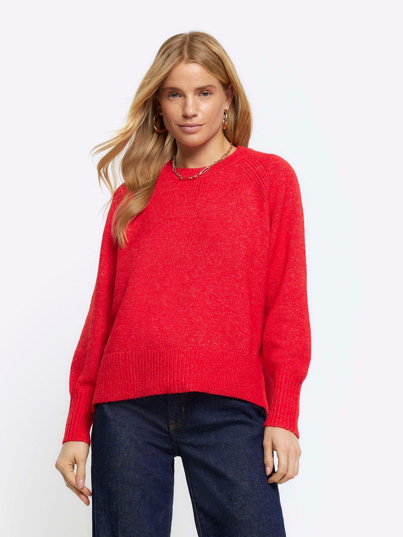 Red on sale knitwear ladies