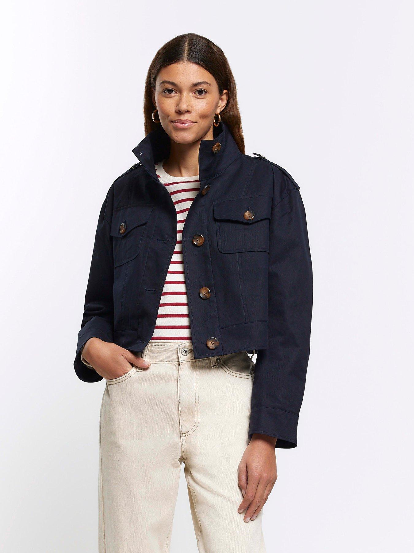 Navy coat hotsell river island