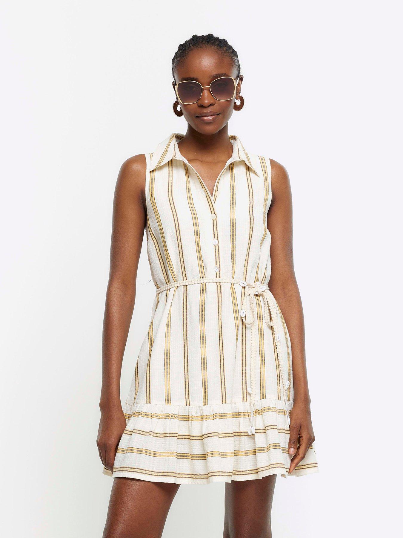 river-island-textured-cotton-striped-dress-yellow