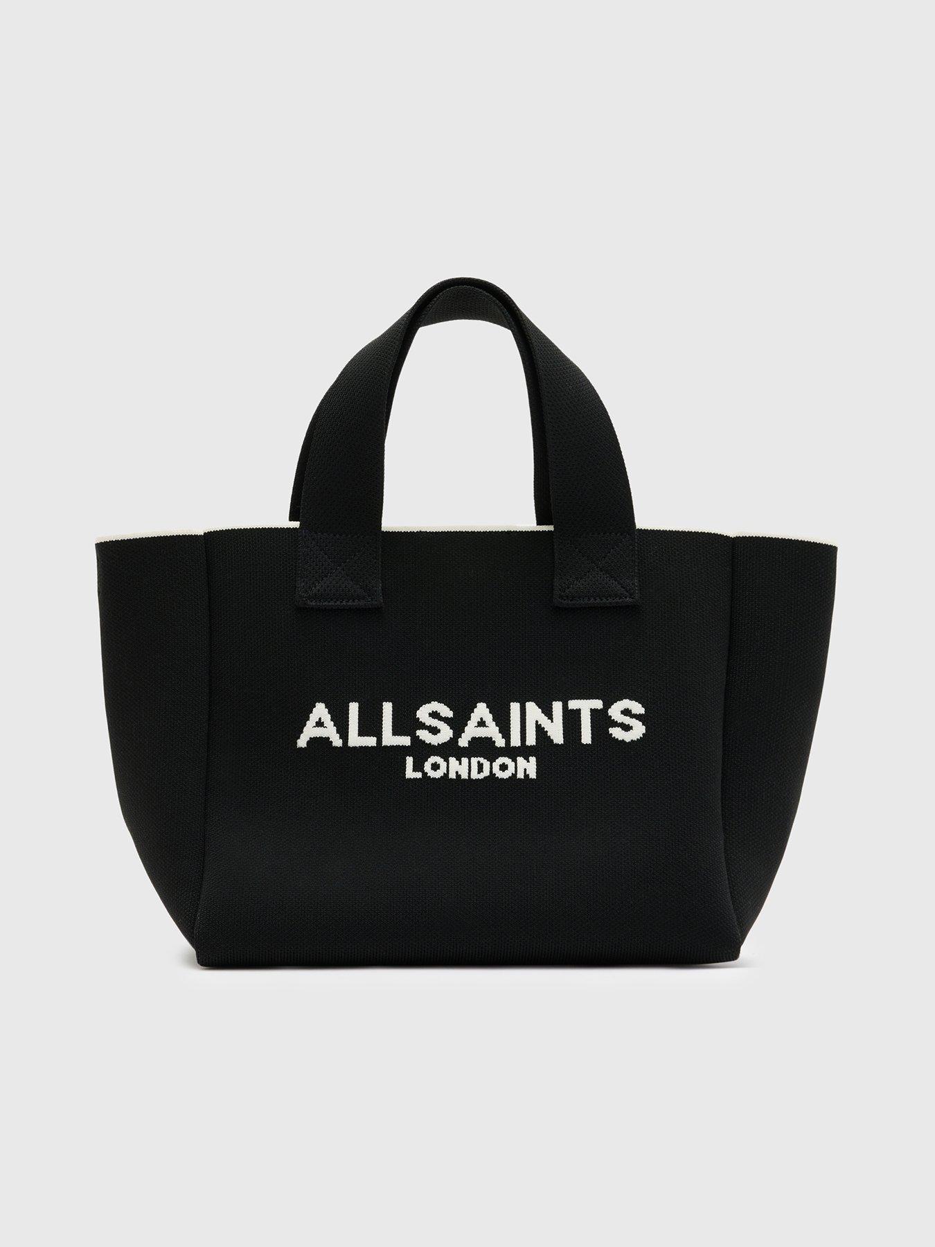 AllSaints Izzy Logo Print Knitted Mini Tote Bag