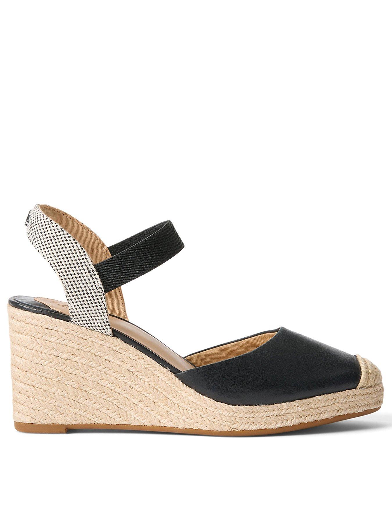 Ralph lauren black wedges on sale