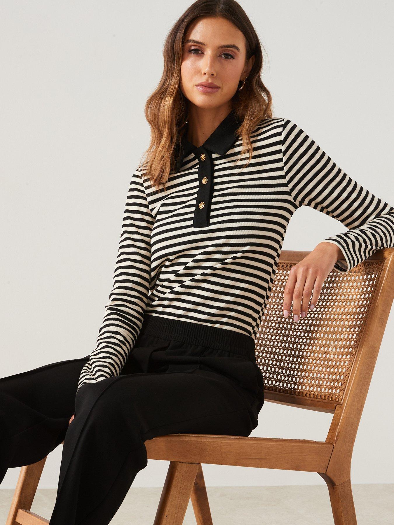 mango-striped-fine-knit-polo-neckoutfit