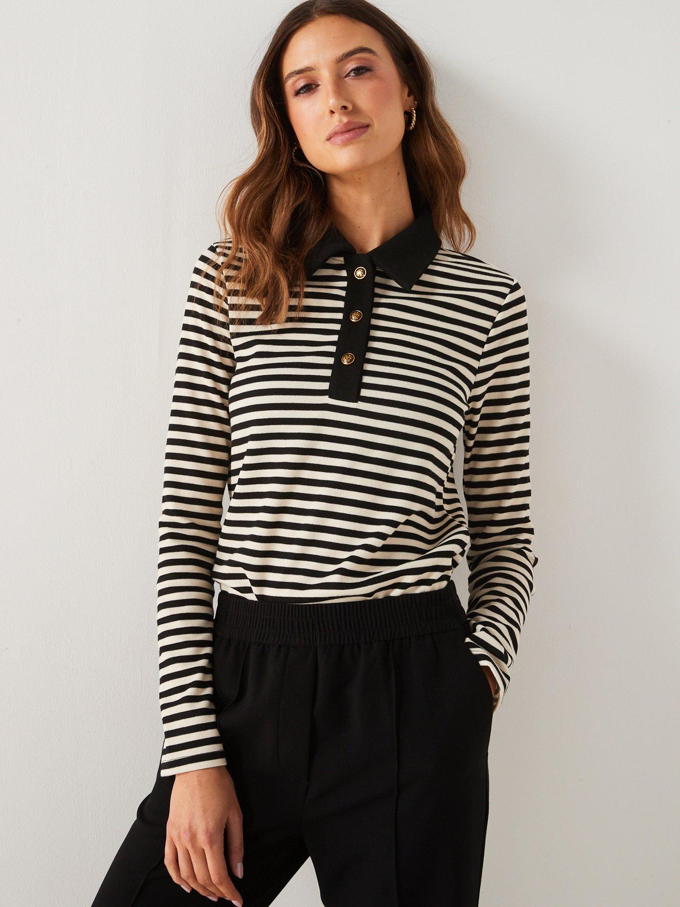 mango-striped-fine-knit-polo-neckdetail