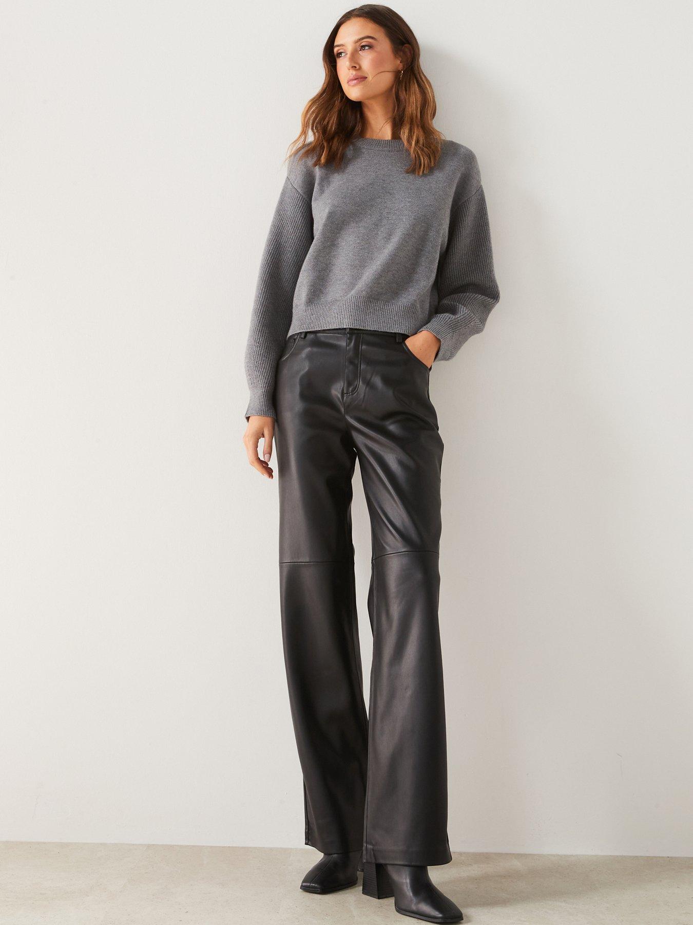 mango-mid-rise-leather-effect-trousers-blackback