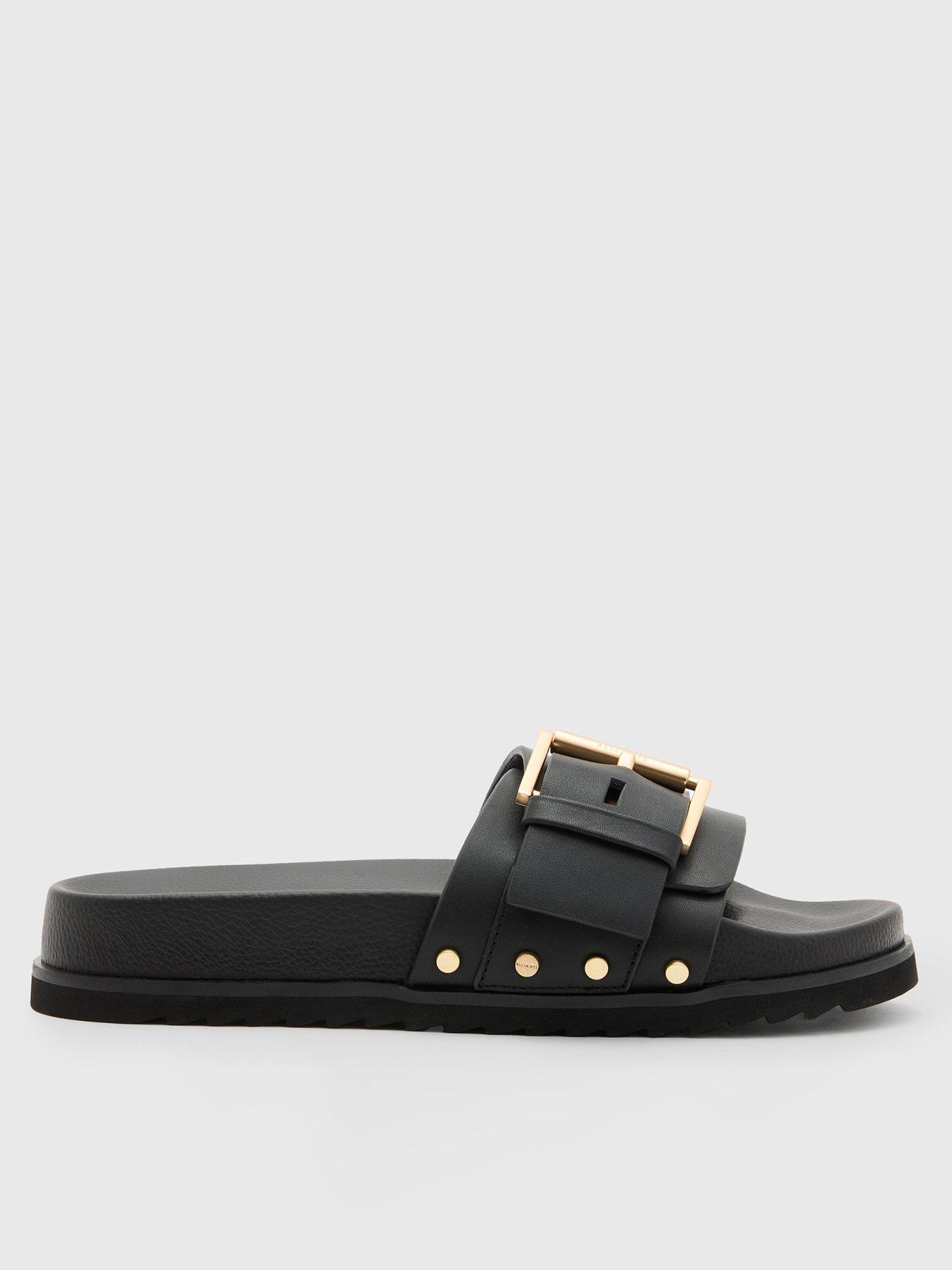 AllSaints Ellie Stud Sliders - Black