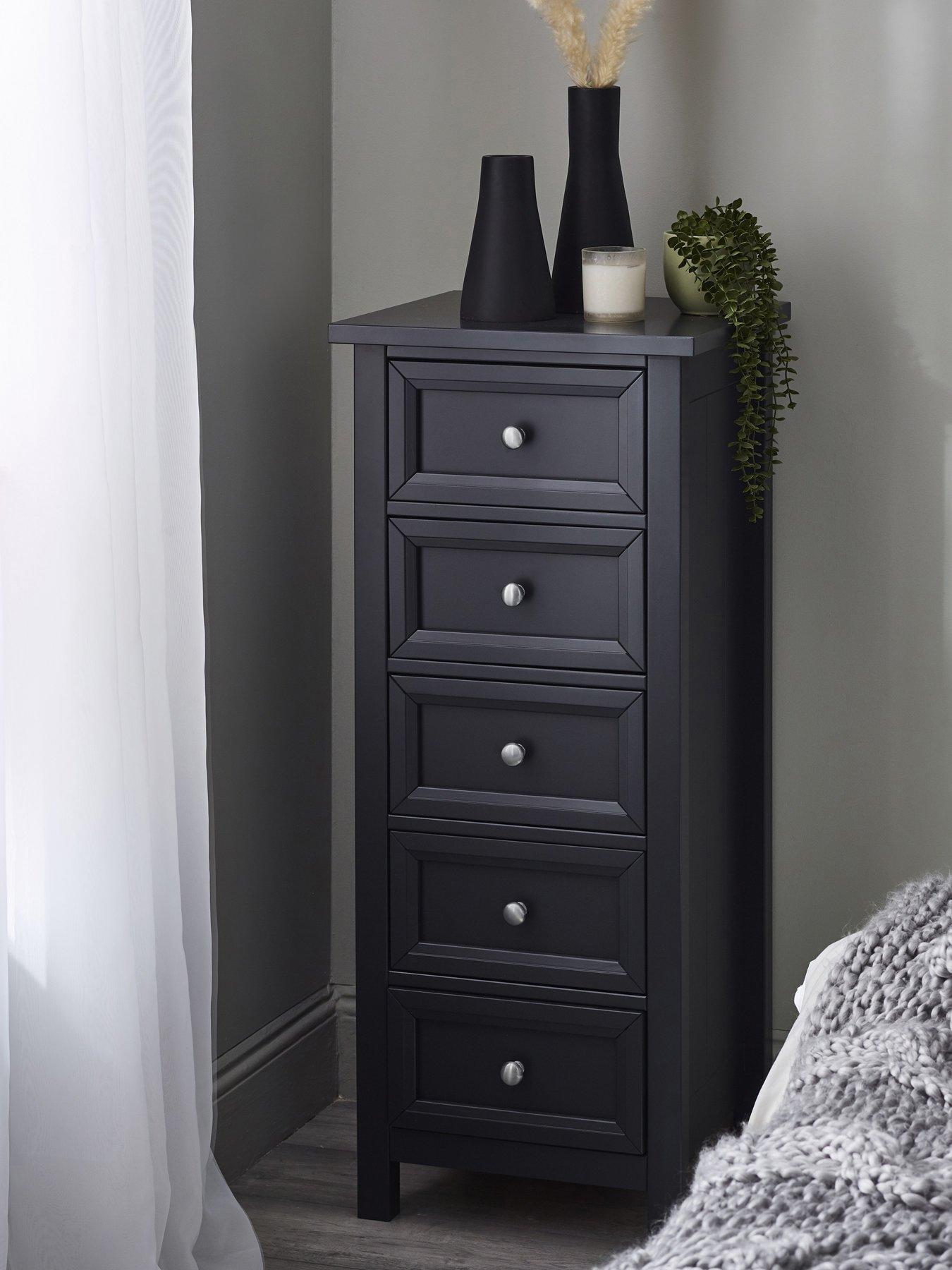 Image 1 of 6 of Julian Bowen Maine 5 Drawer Tall Chest Anthracite