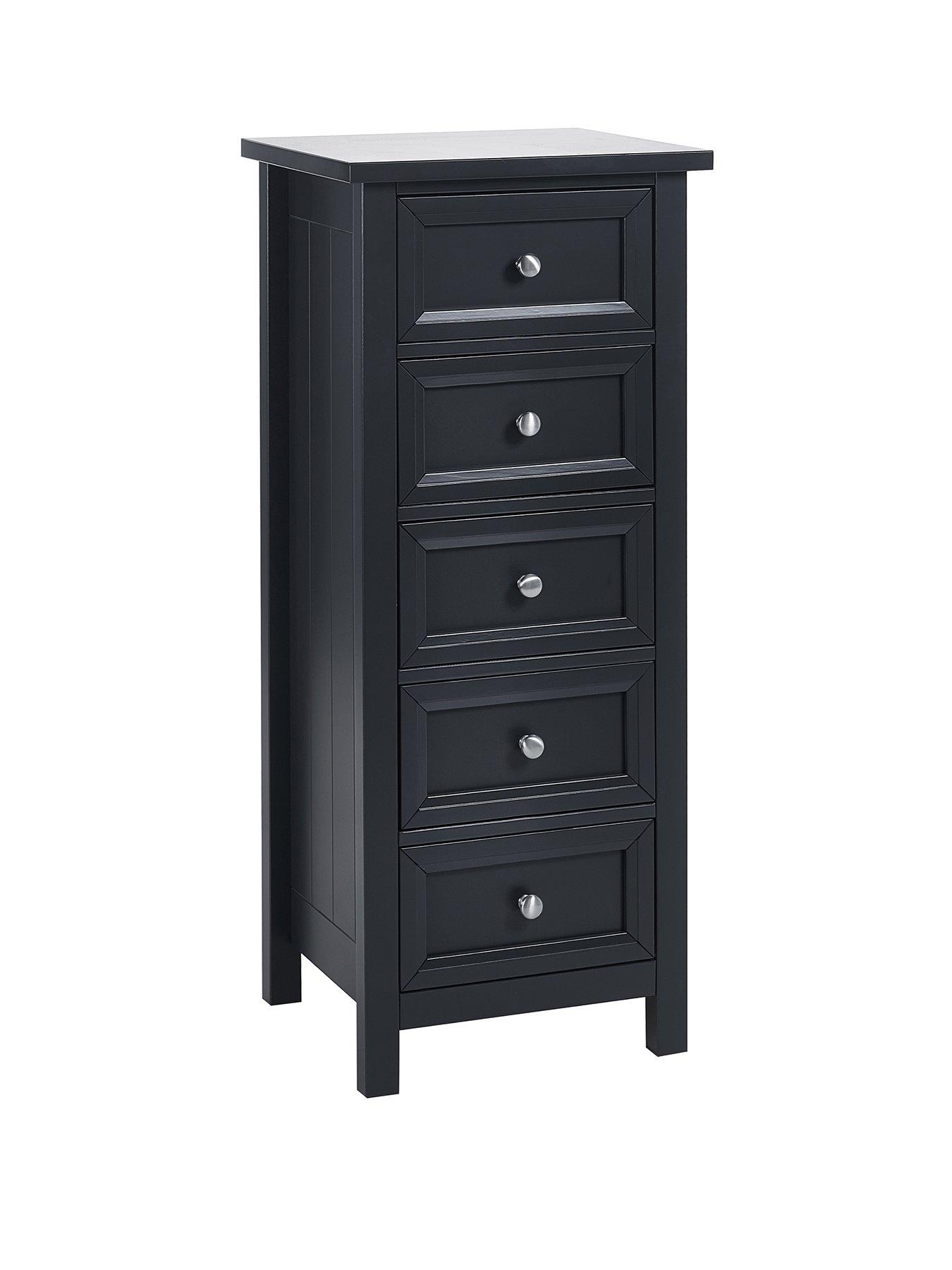Image 2 of 6 of Julian Bowen Maine 5 Drawer Tall Chest Anthracite