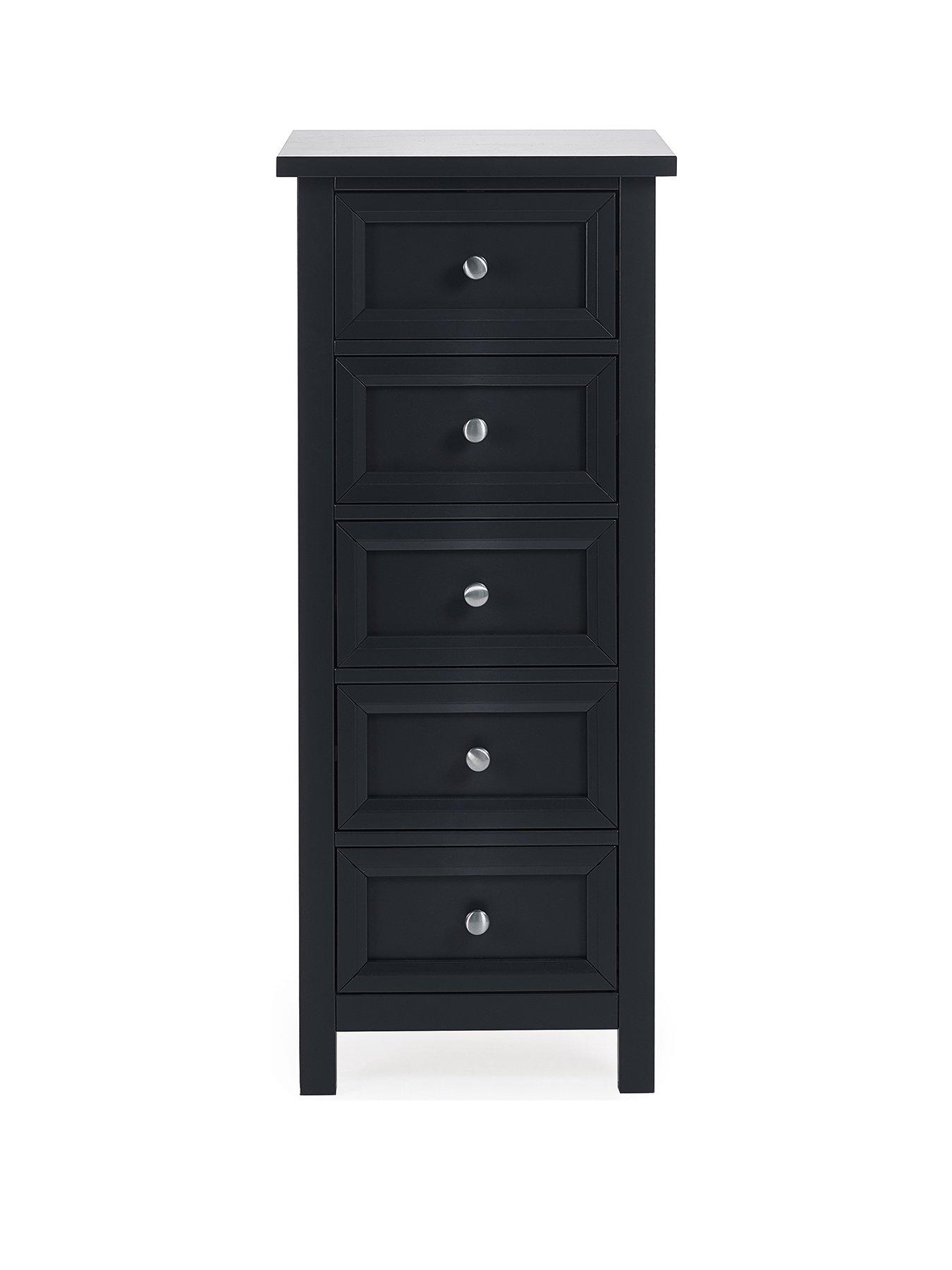 Image 3 of 6 of Julian Bowen Maine 5 Drawer Tall Chest Anthracite