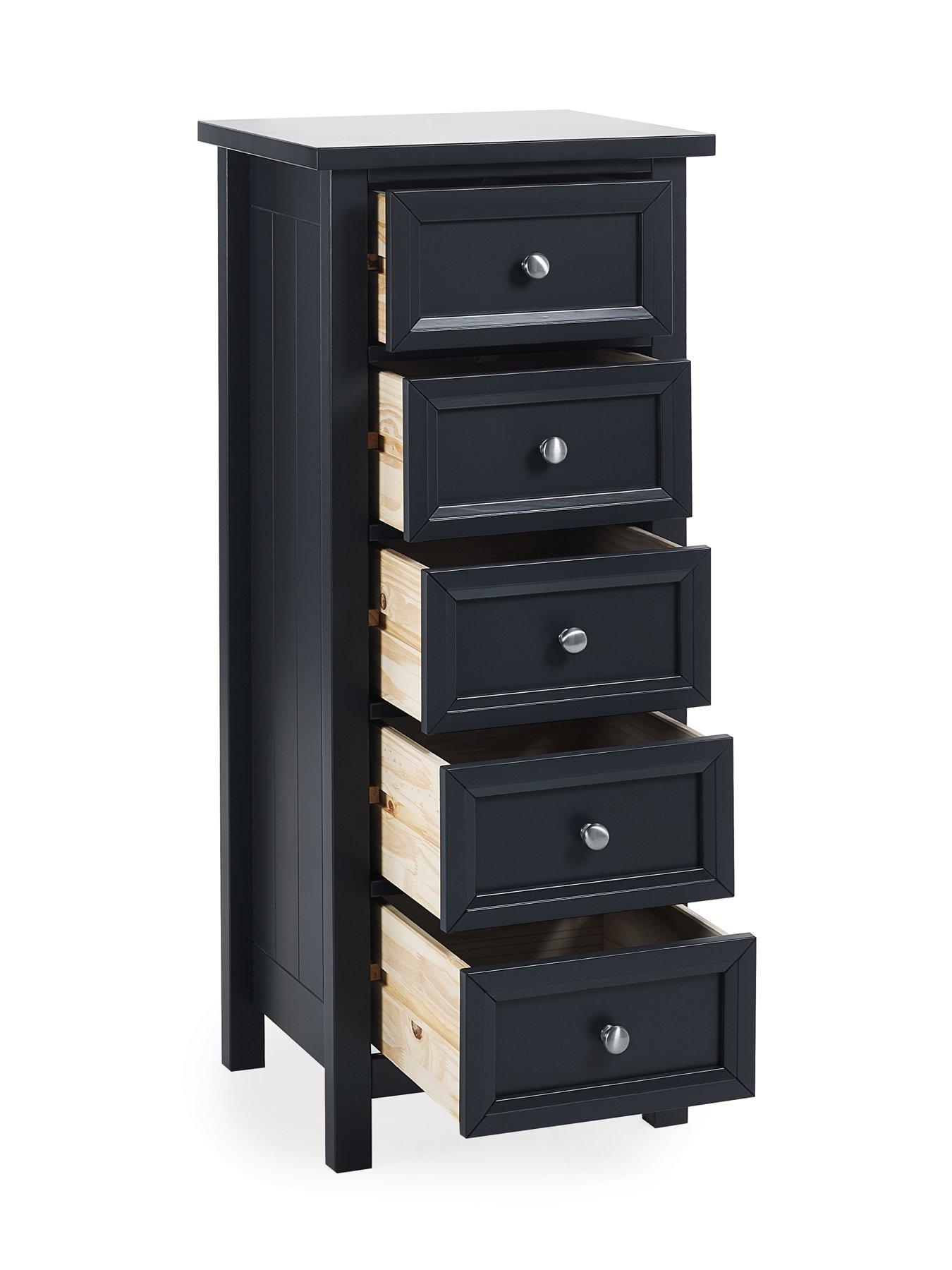 Image 4 of 6 of Julian Bowen Maine 5 Drawer Tall Chest Anthracite