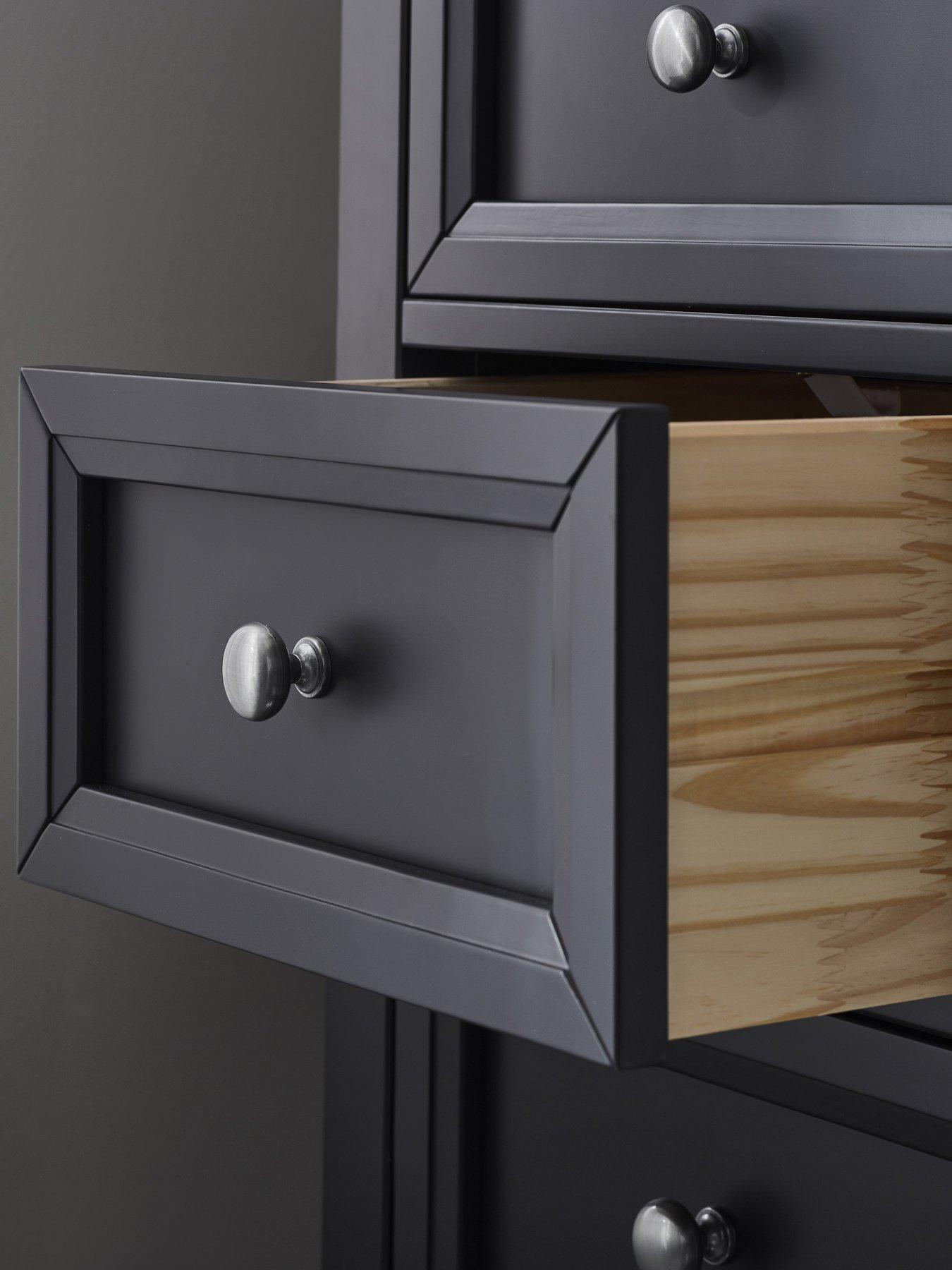 Image 5 of 6 of Julian Bowen Maine 5 Drawer Tall Chest Anthracite