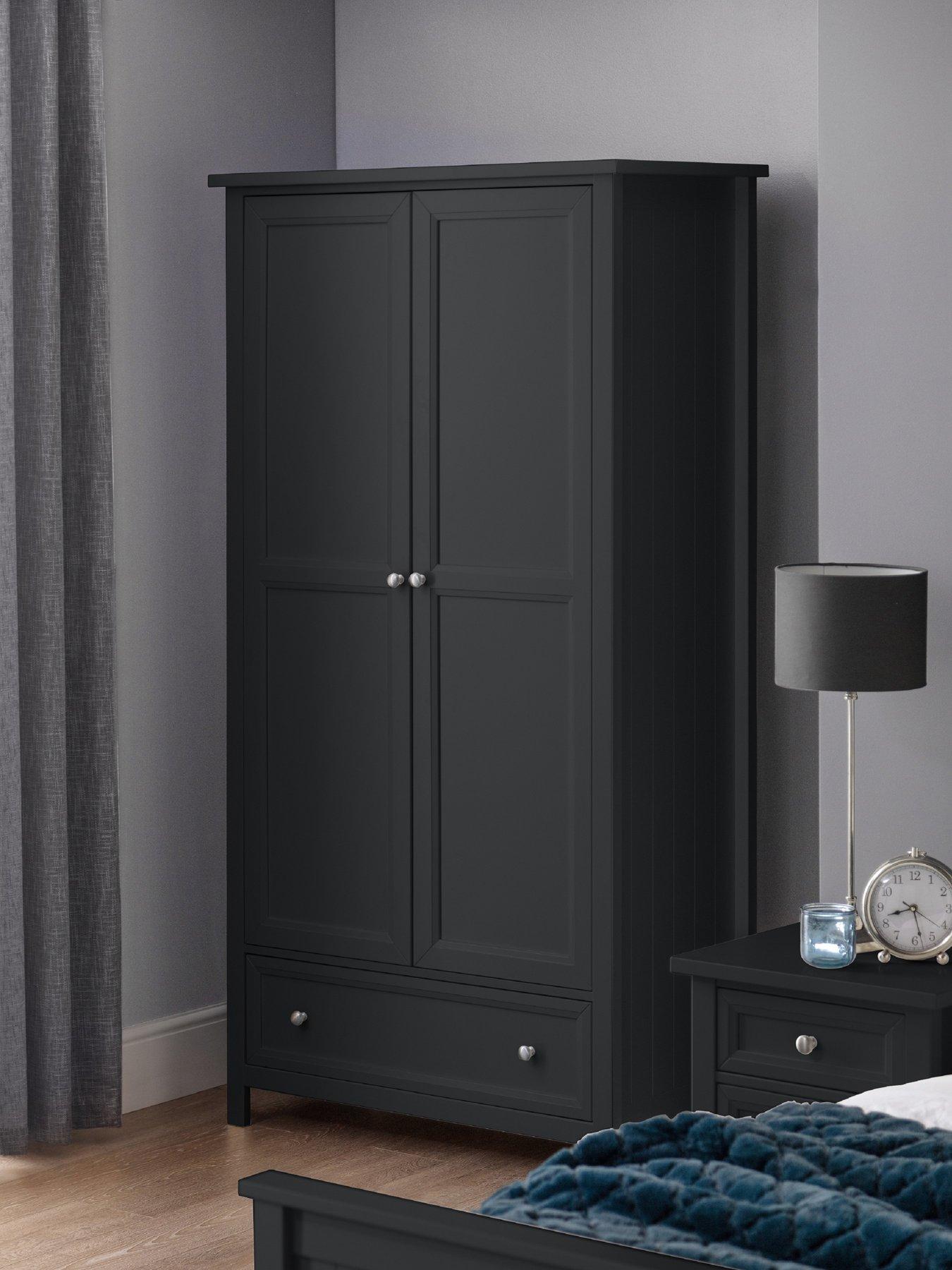 Julian Bowen Maine 2 Door Combination Wardrobe Anthracite