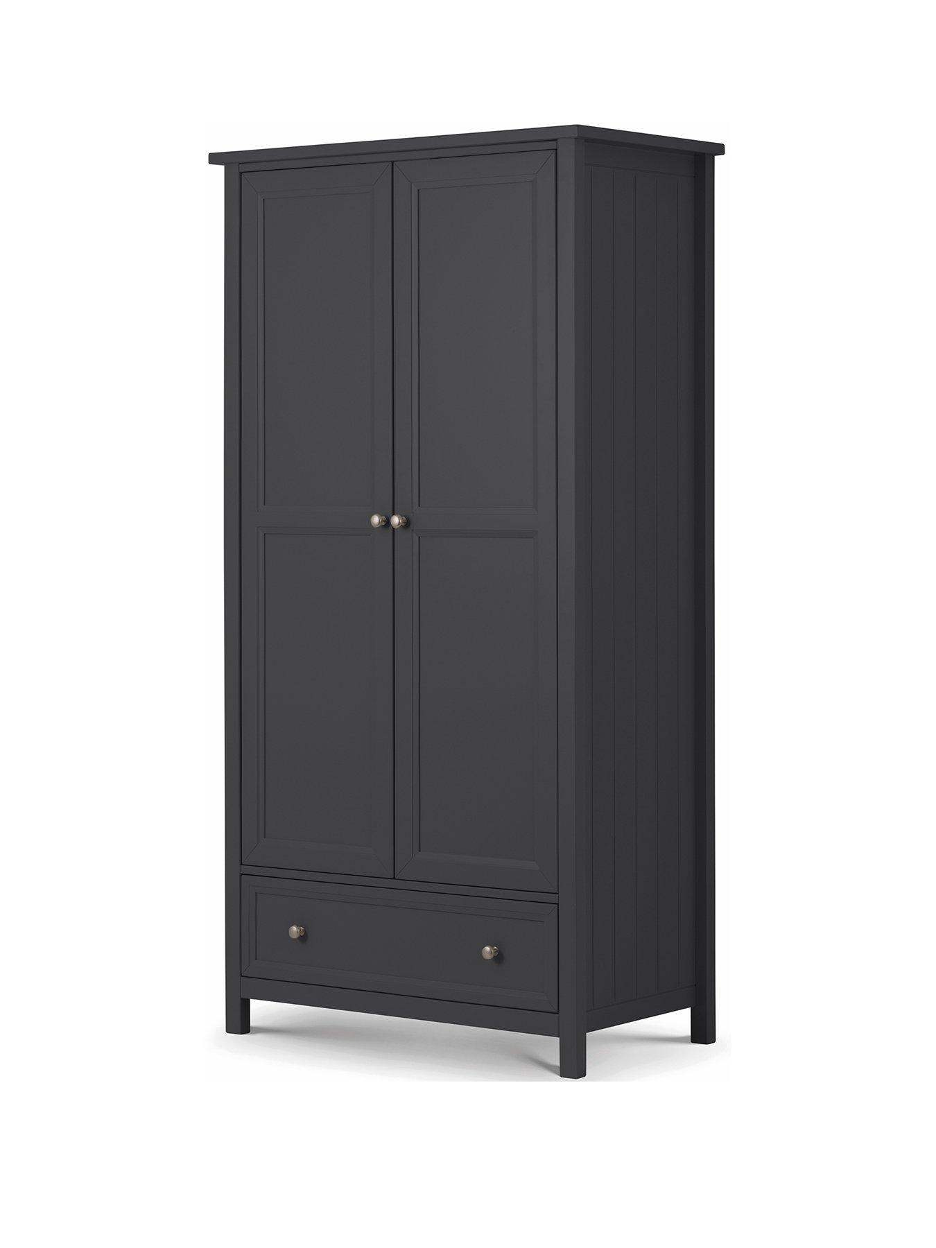 julian-bowen-maine-2-door-1nbspdrawer-wardrobe-blackstillFront