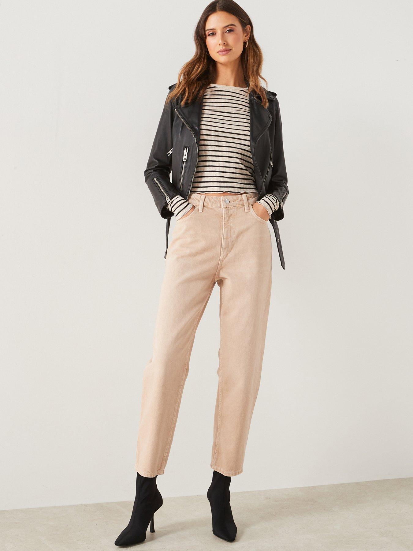 mango-beige-high-waist-mom-jeansdetail