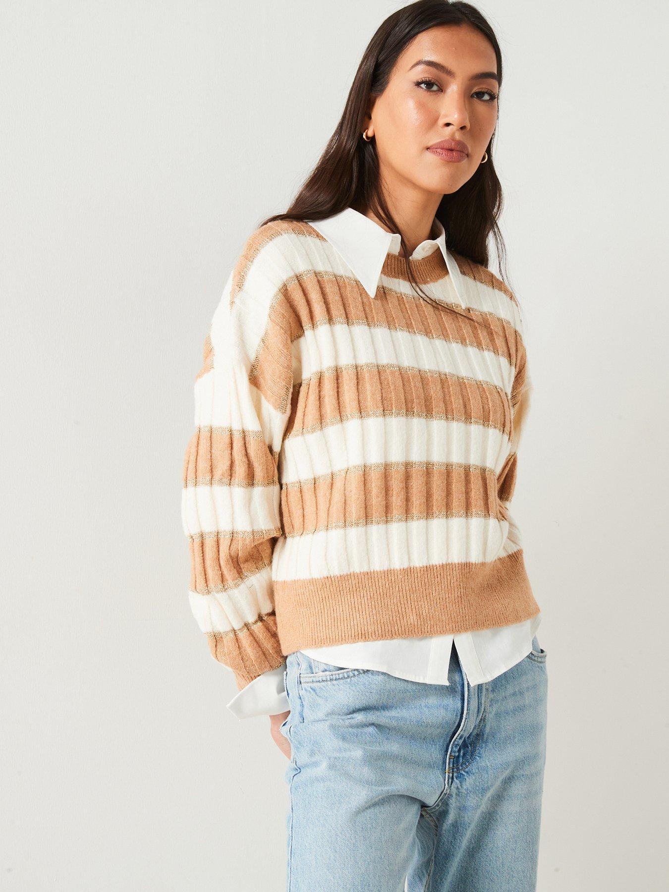 mango-striped-cable-knit-design-sweater