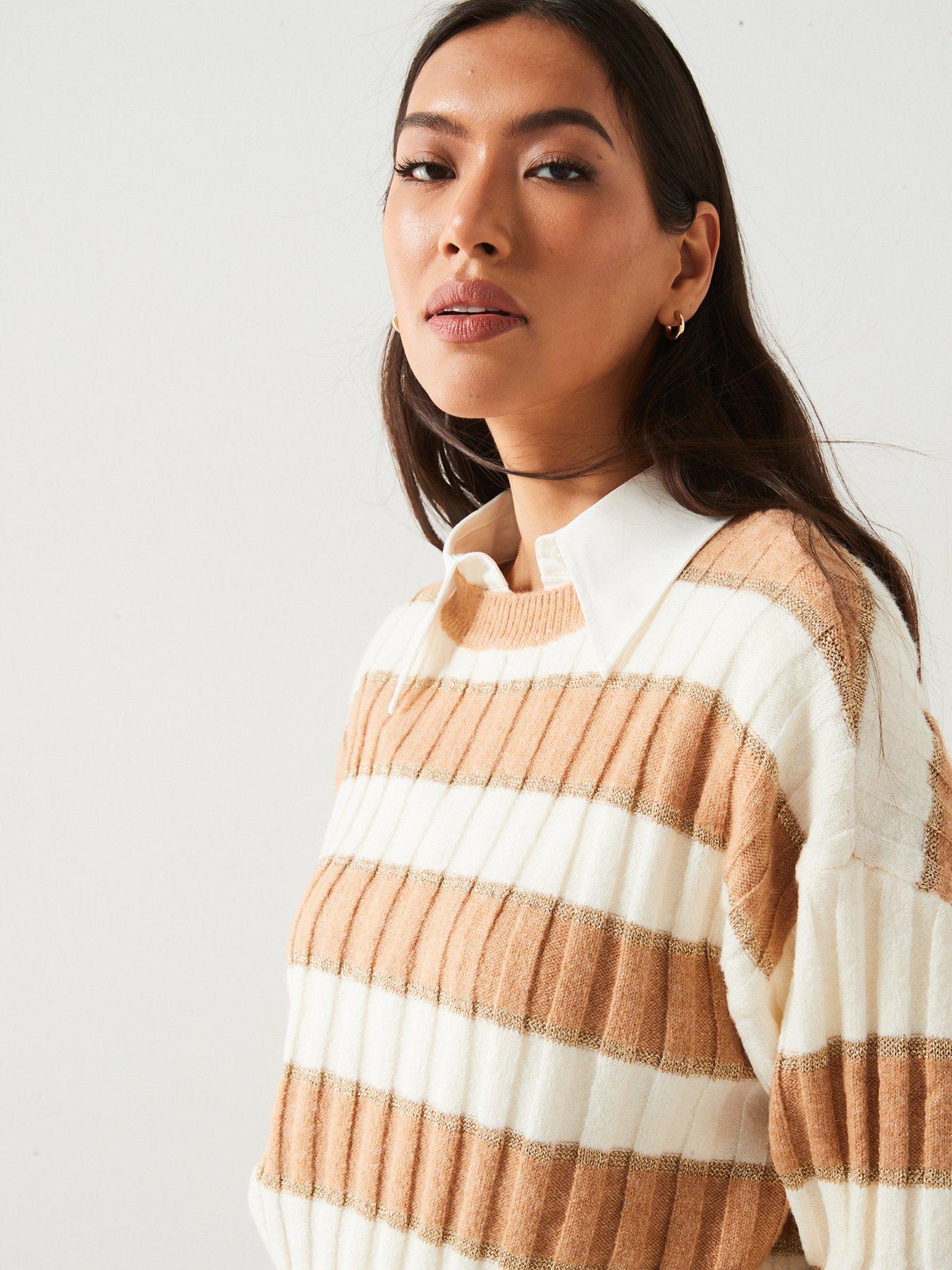 mango-striped-cable-knit-design-sweaterdetail