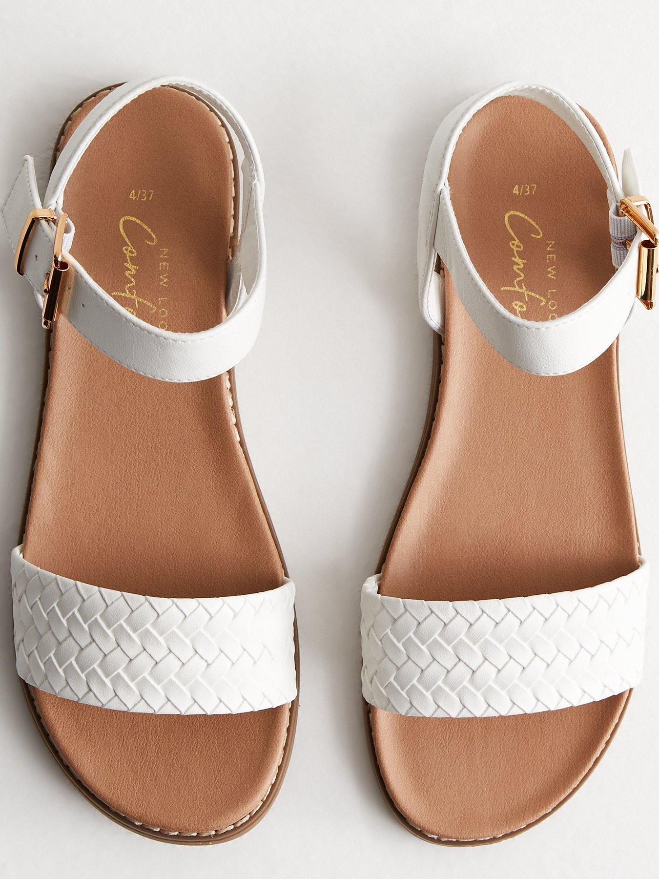 New look white sandals on sale
