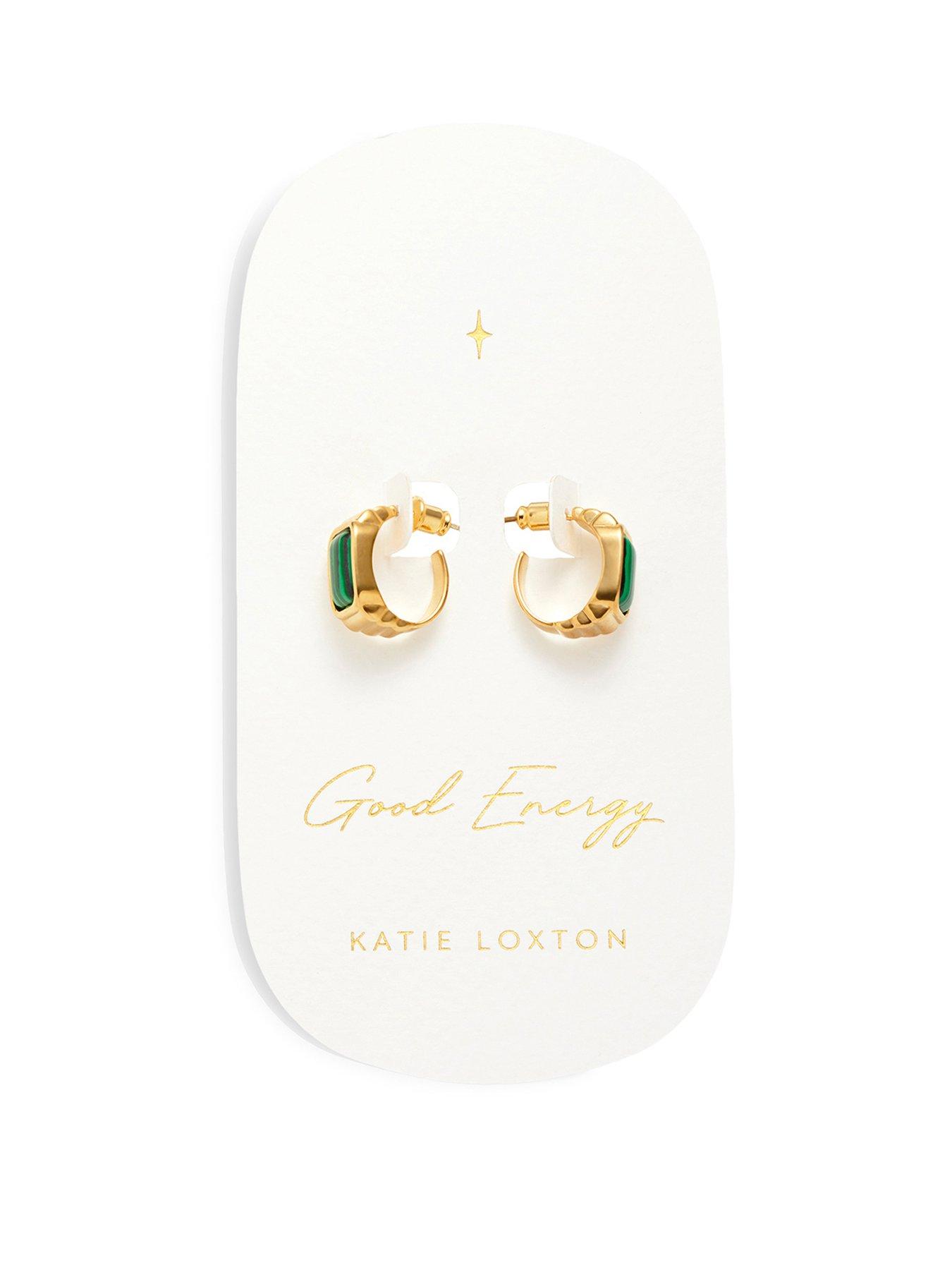 Image 1 of 6 of Katie Loxton Good Energy Waterproof Gold Earrings