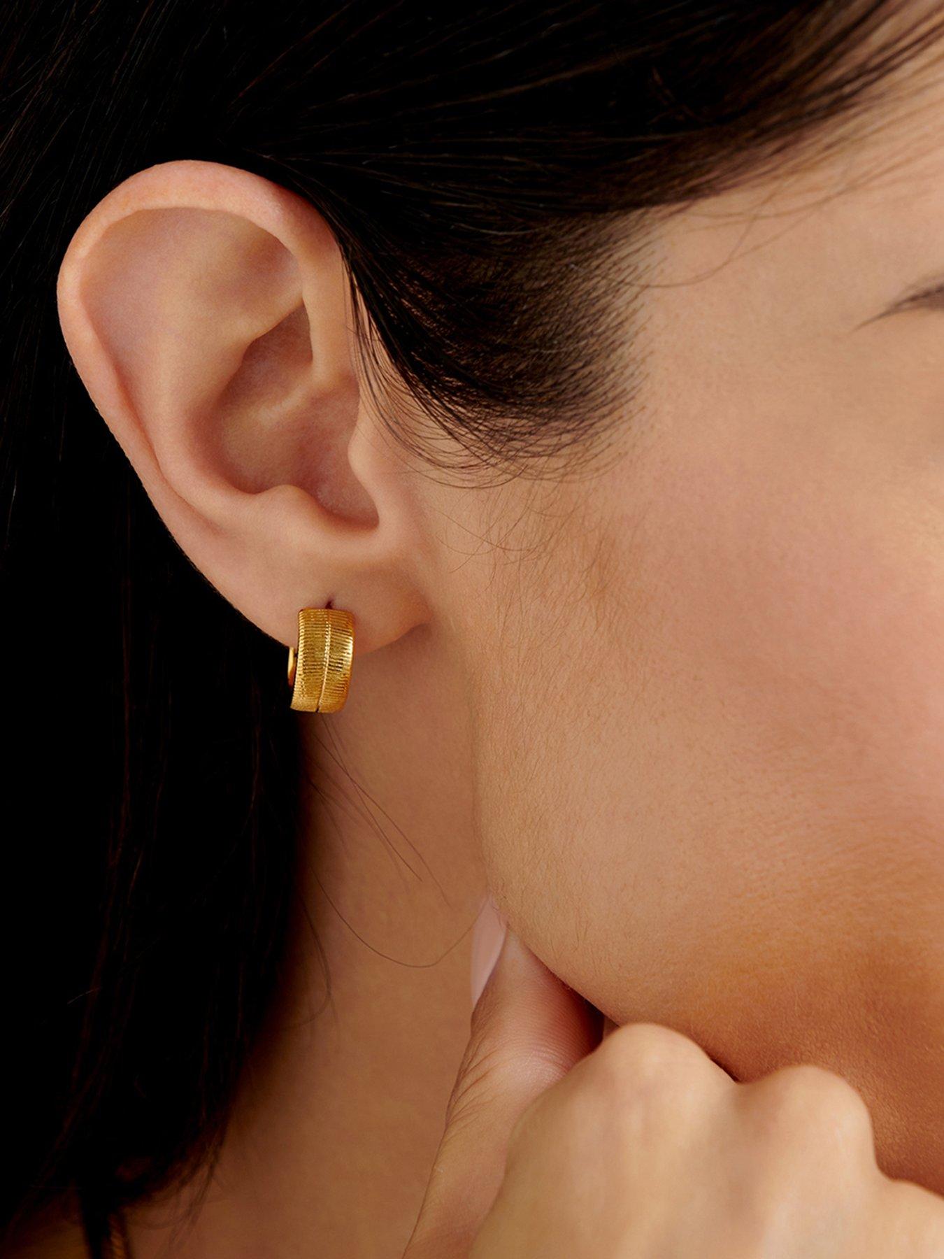 Image 2 of 5 of Katie Loxton Ciana Waterproof Gold Snake Huggie Hoop Earrings