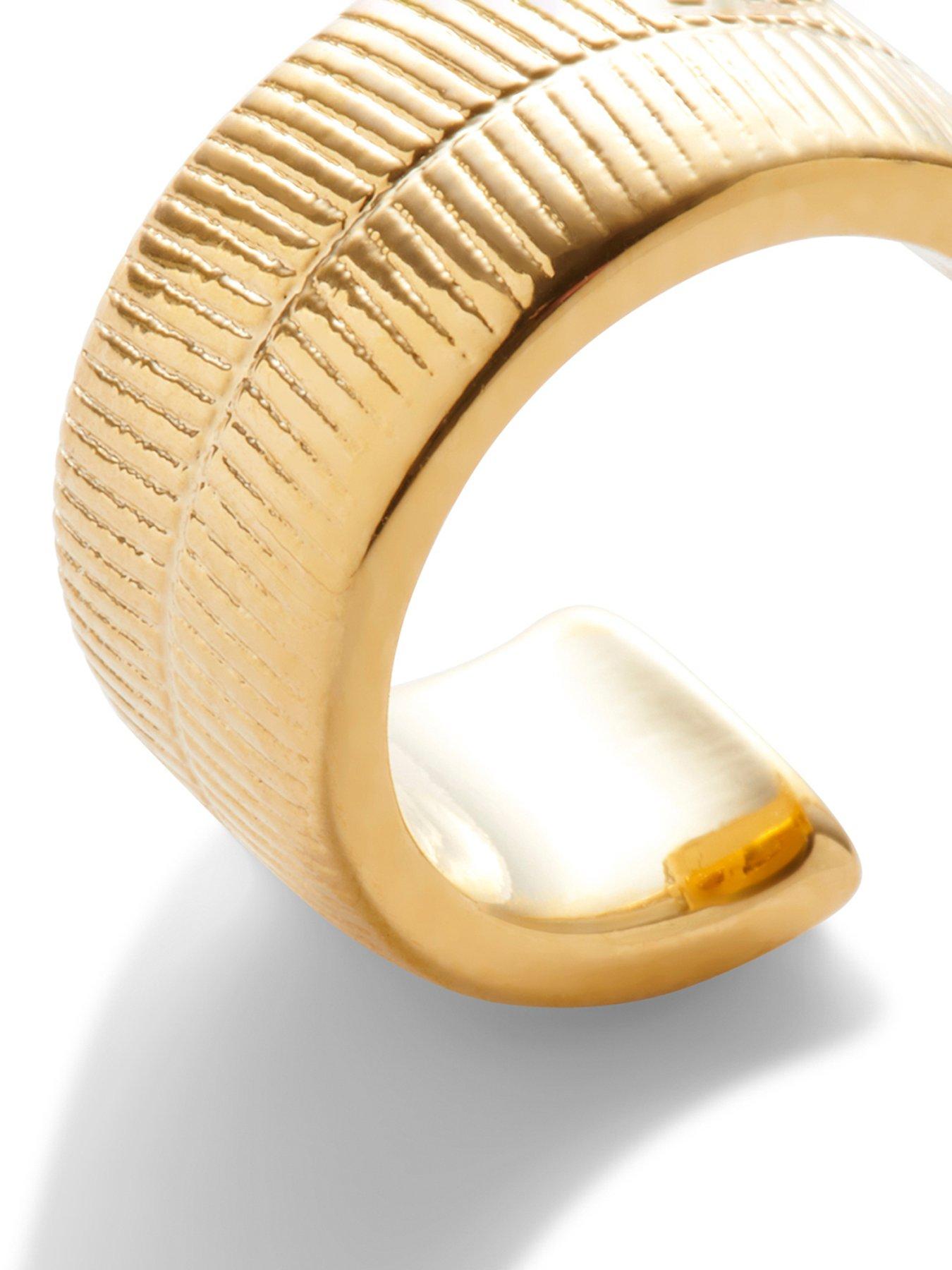 Image 3 of 5 of Katie Loxton Ciana Waterproof Gold Snake Huggie Hoop Earrings