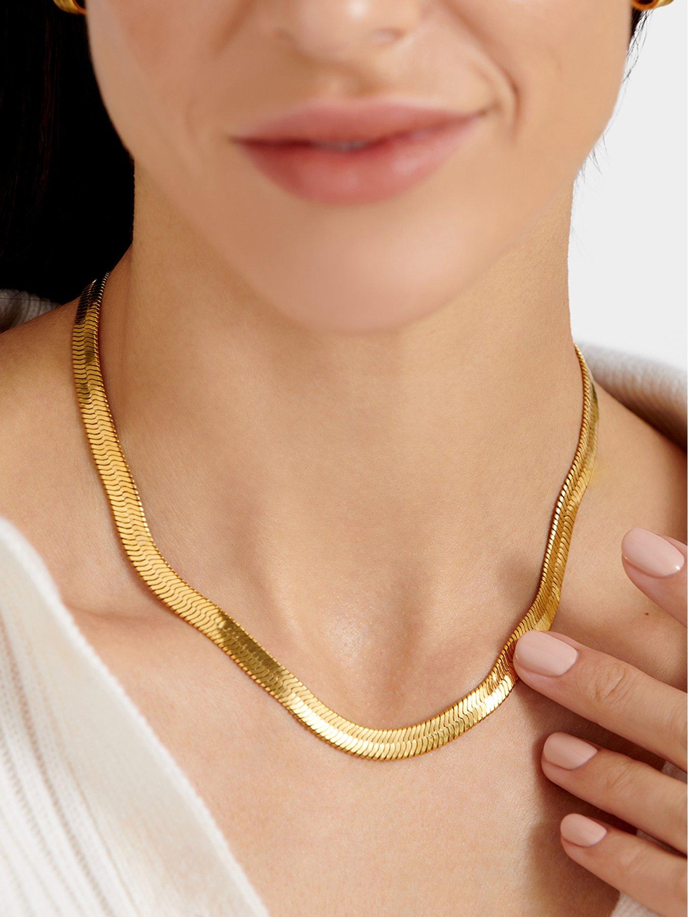 katie-loxton-ciana-waterproof-gold-large-snake-chain-necklacestillFront