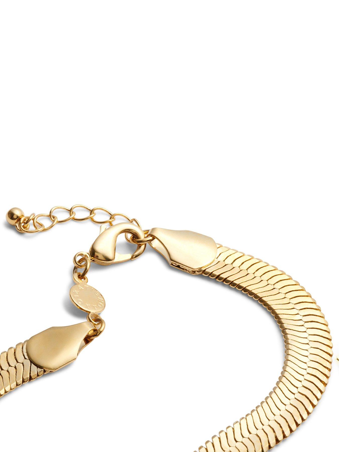 katie-loxton-ciana-waterproof-gold-large-snake-chain-braceletback