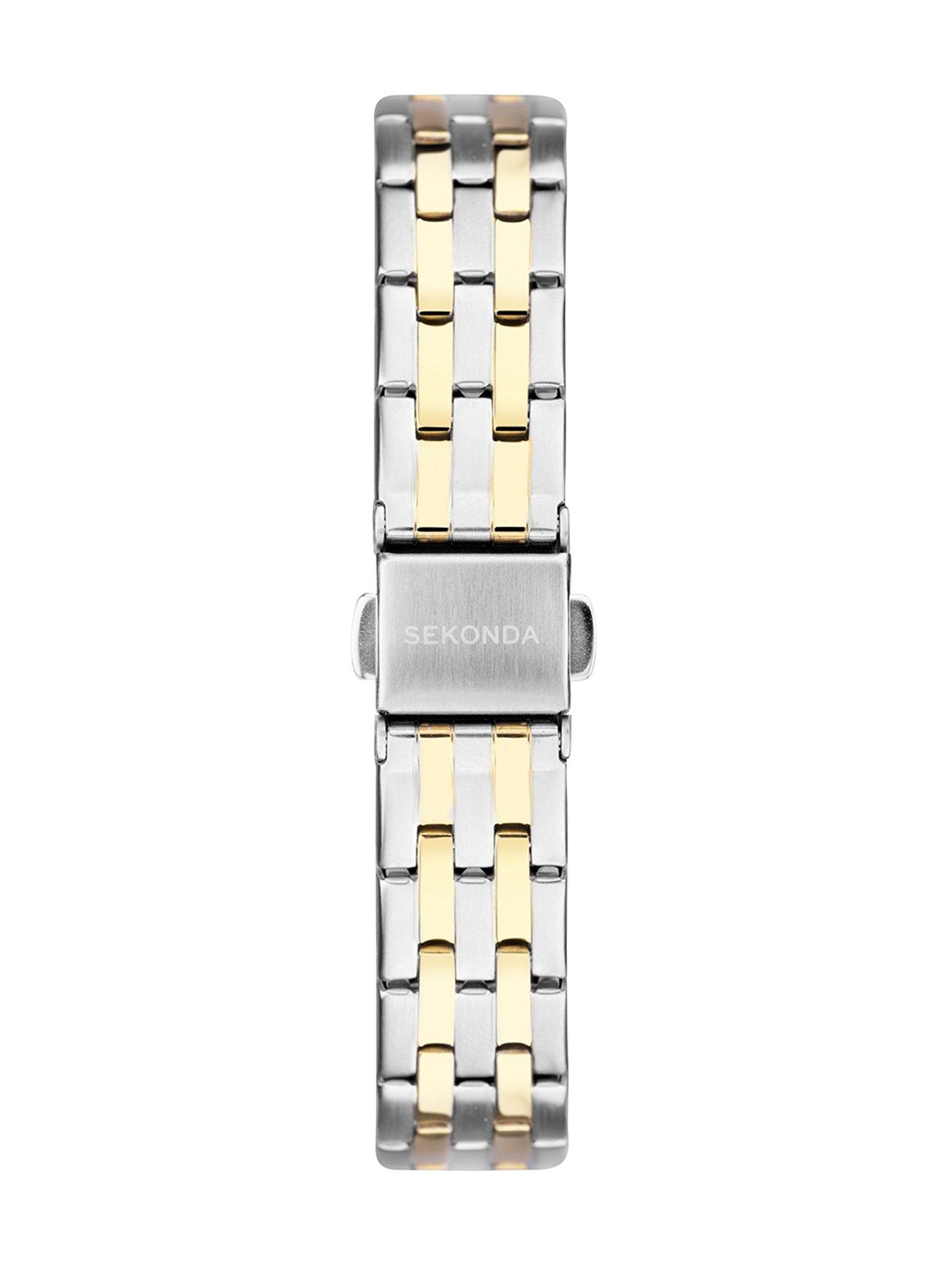 Image 5 of 6 of Sekonda Sekonda Gift Set Womens 29mm Analogue Watch with Two Tone Stone Set Silver Dial, Two tone Stainless Steel Bracelet, Matching Pendant and Earrings