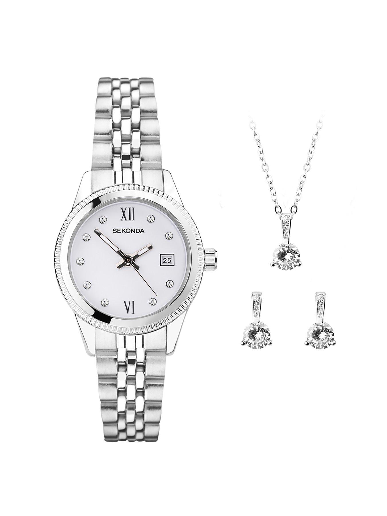 sekonda-sekonda-gift-set-womens-26mm-analogue-watch-with-silver-stone-set-white-dial-silver-stainless-steel-bracelet-matching-stone-set-pendant-and-earrings