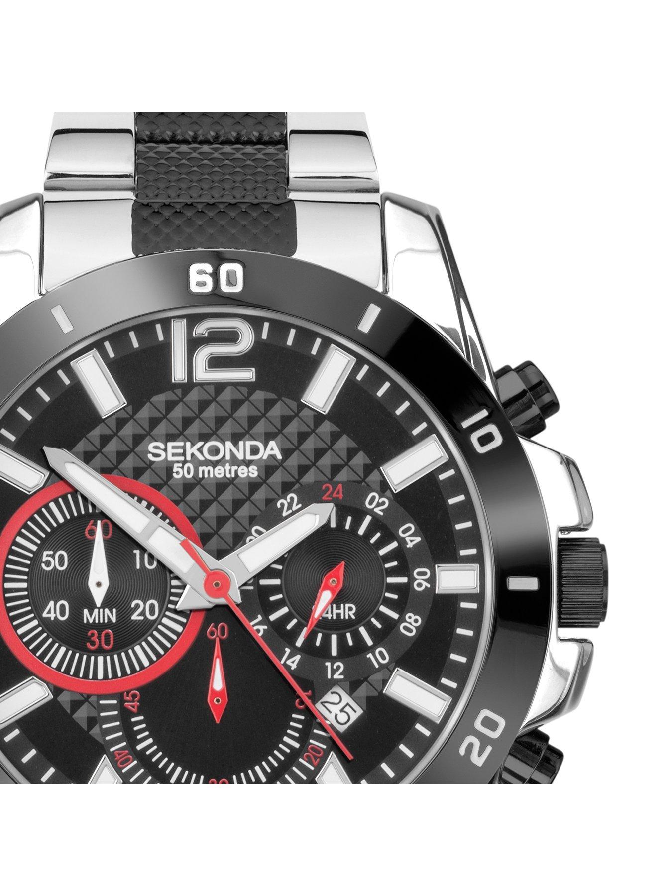 sekonda-sekonda-sport-gift-set-mens-44mm-chronograph-watch-with-black-dial-two-tone-stainless-steel-bracelet-and-black-leather-braided-braceletstillFront