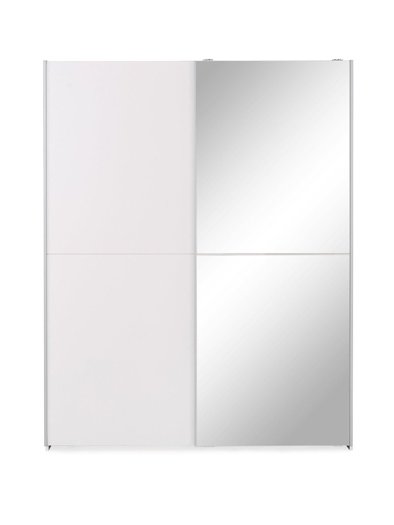 very-home-nico-150-cmnbsp2-door-sliding-mirrored-wardrobe-whitestillFront