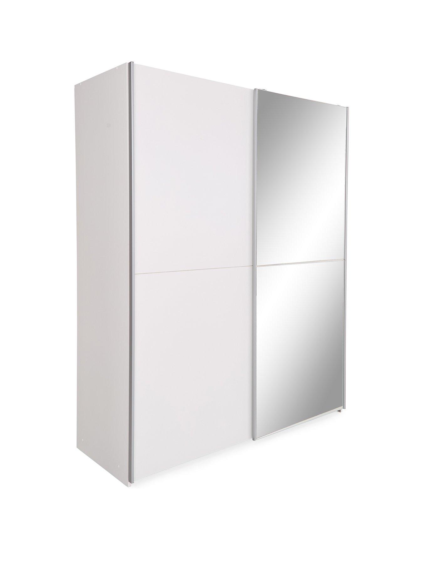 Image 3 of 6 of Very Home Nico 150 cm&nbsp;2 Door Sliding Mirrored Wardrobe - White