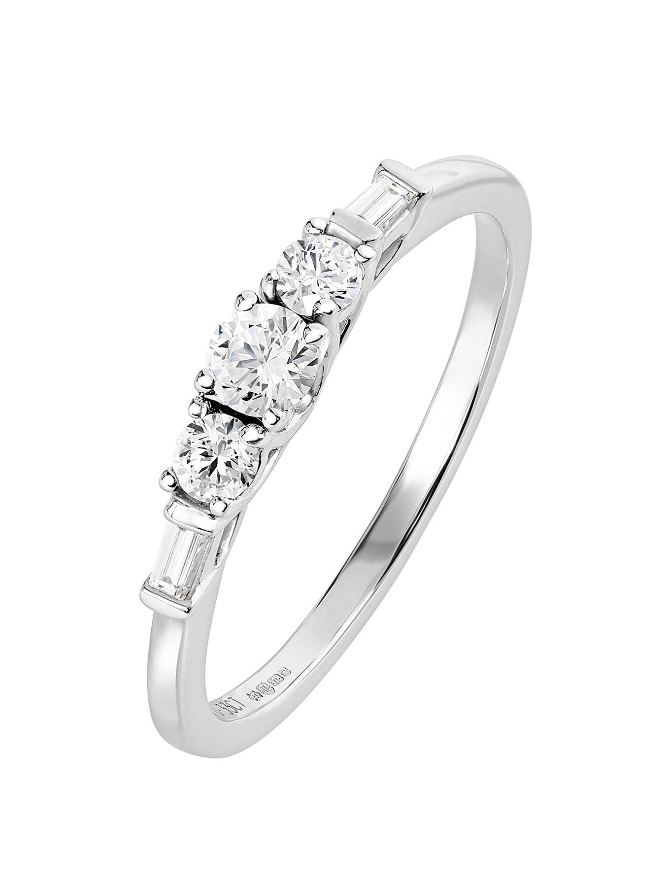 Love DIAMOND 9ct White Gold 0.33ct Natural Diamond Five-Stone Ring
