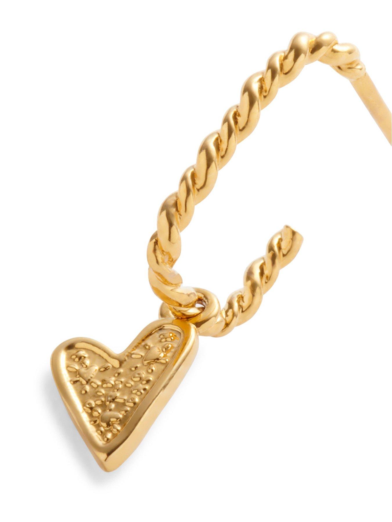 Image 3 of 6 of Katie Loxton Friendhsip - Heart Earrings - Gold Coate+E36d - 1.3cm x 0.1cm x 0.9cm - Waterproof