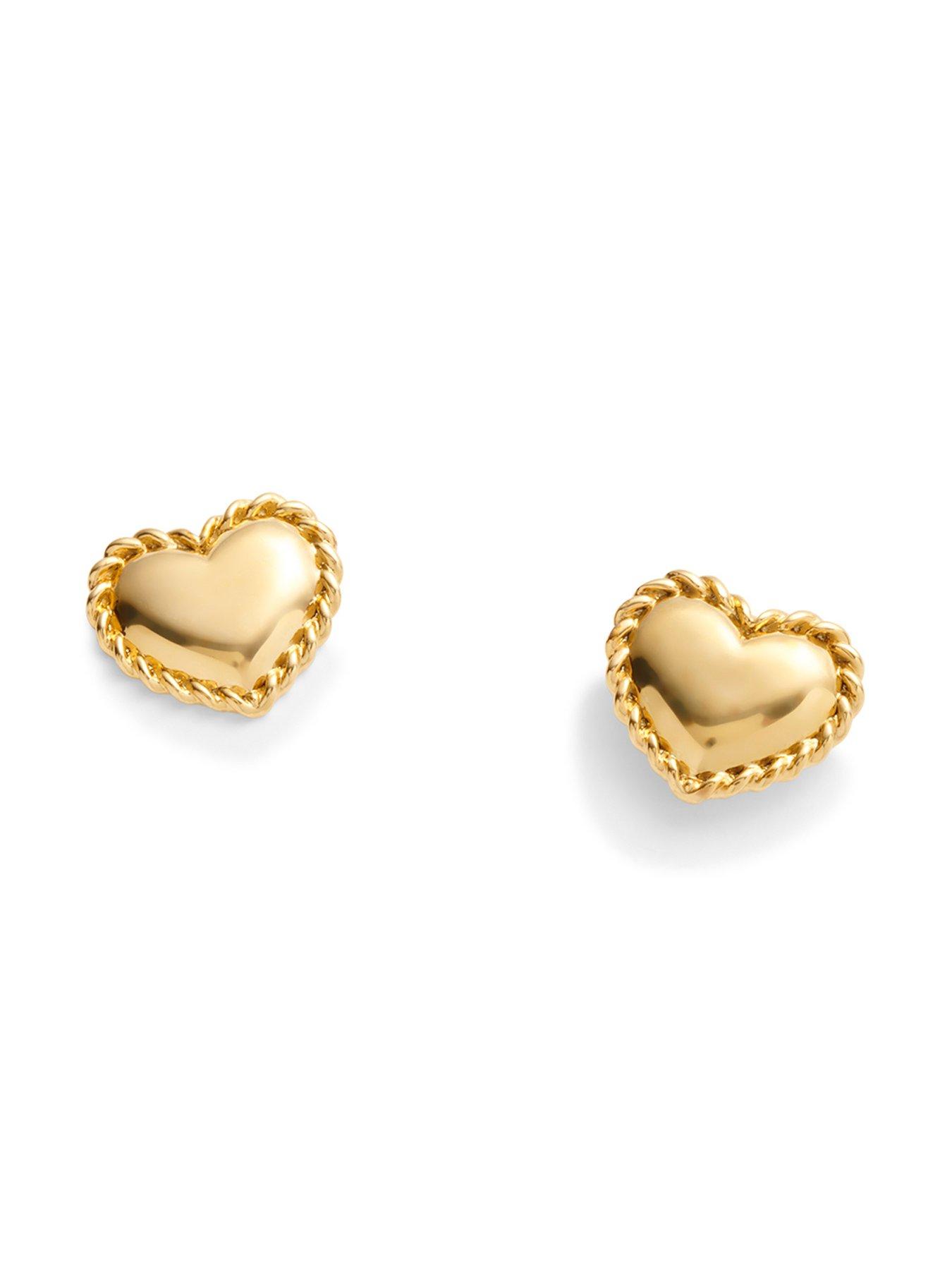 Image 5 of 6 of Katie Loxton LOVE - HEART STUD EARRINGS - Gold Coated - 0.9cm x 1cm x 0.2cm