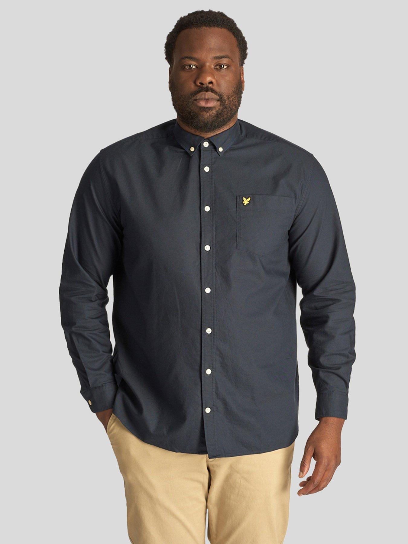 lyle and scott navy oxford shirt