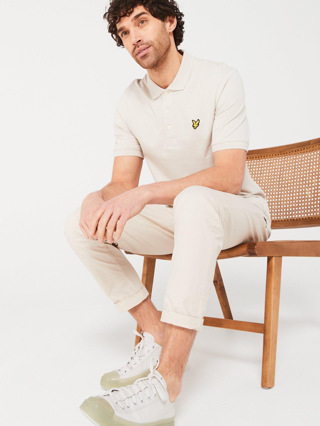 lyle-scott-plain-polo-shirt-beigeoutfit