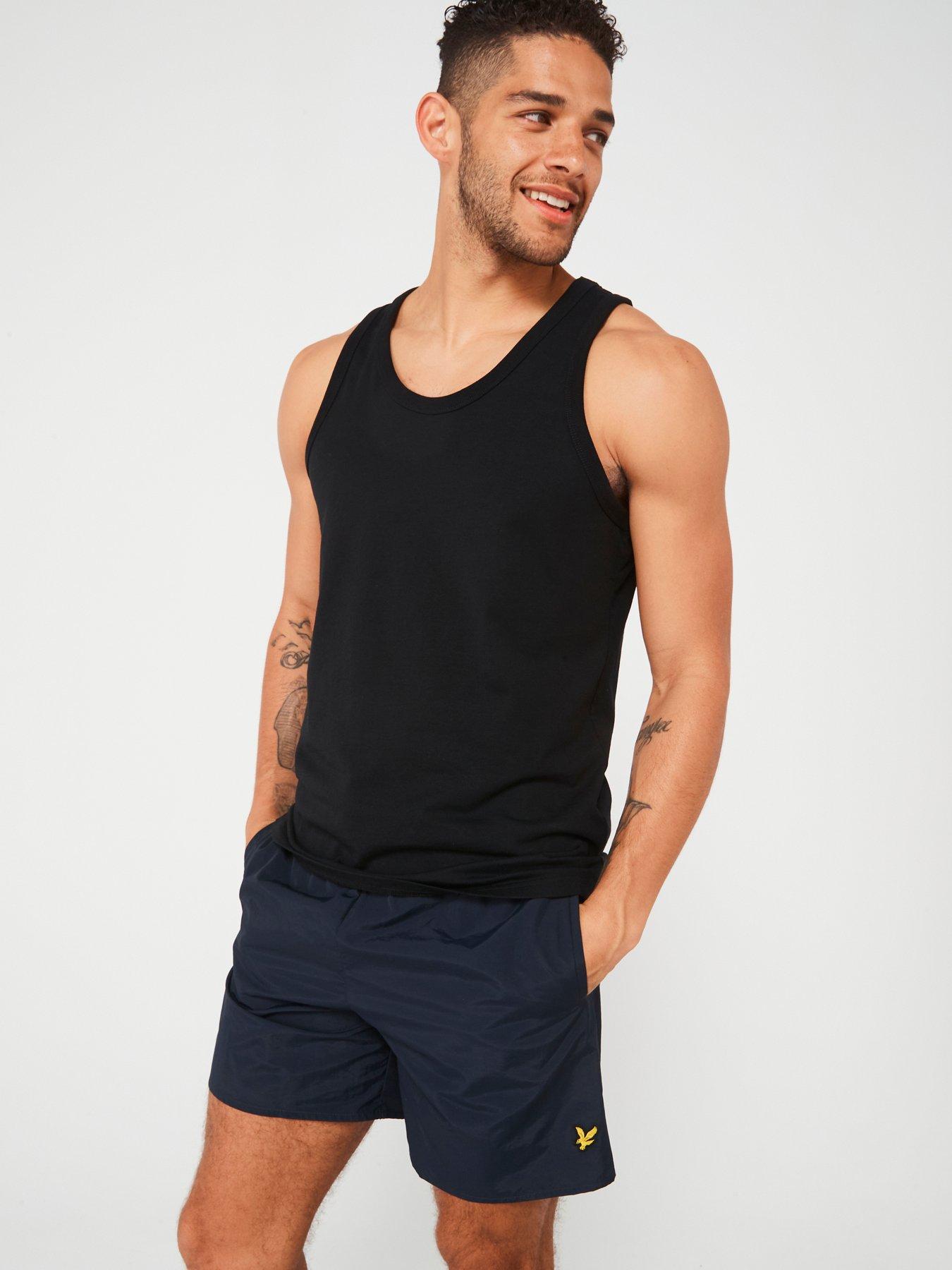 lyle-scott-plain-swim-shorts-navyoutfit