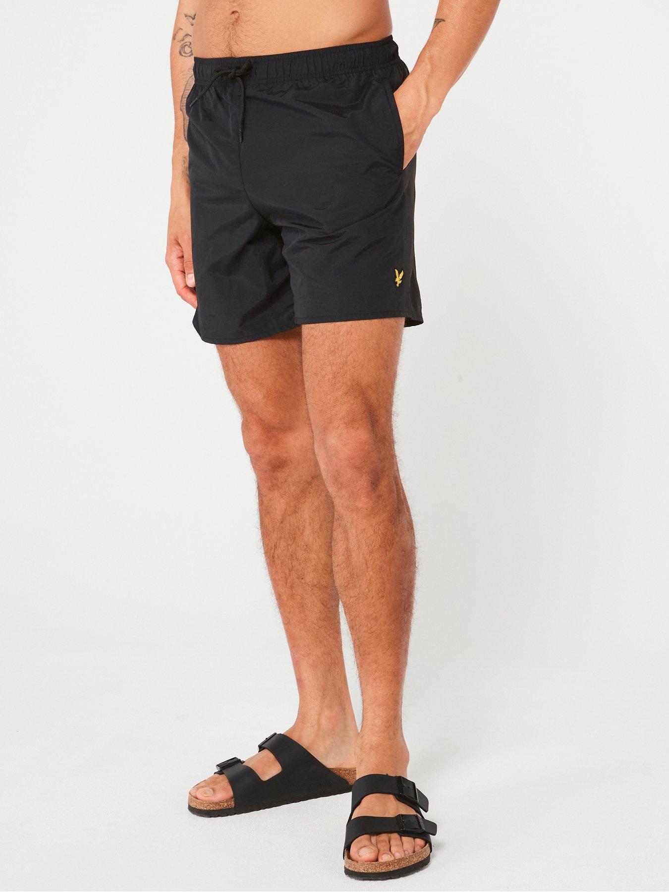 lyle-scott-plain-swim-shorts-blackfront