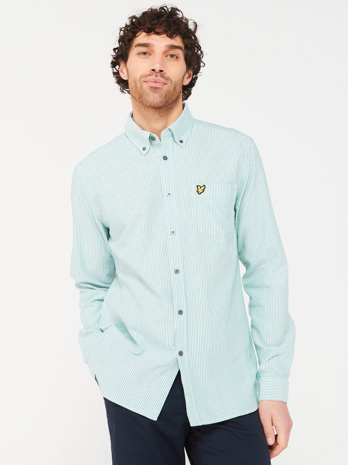 lyle-scott-regular-fit-stripe-oxford-shirt-green