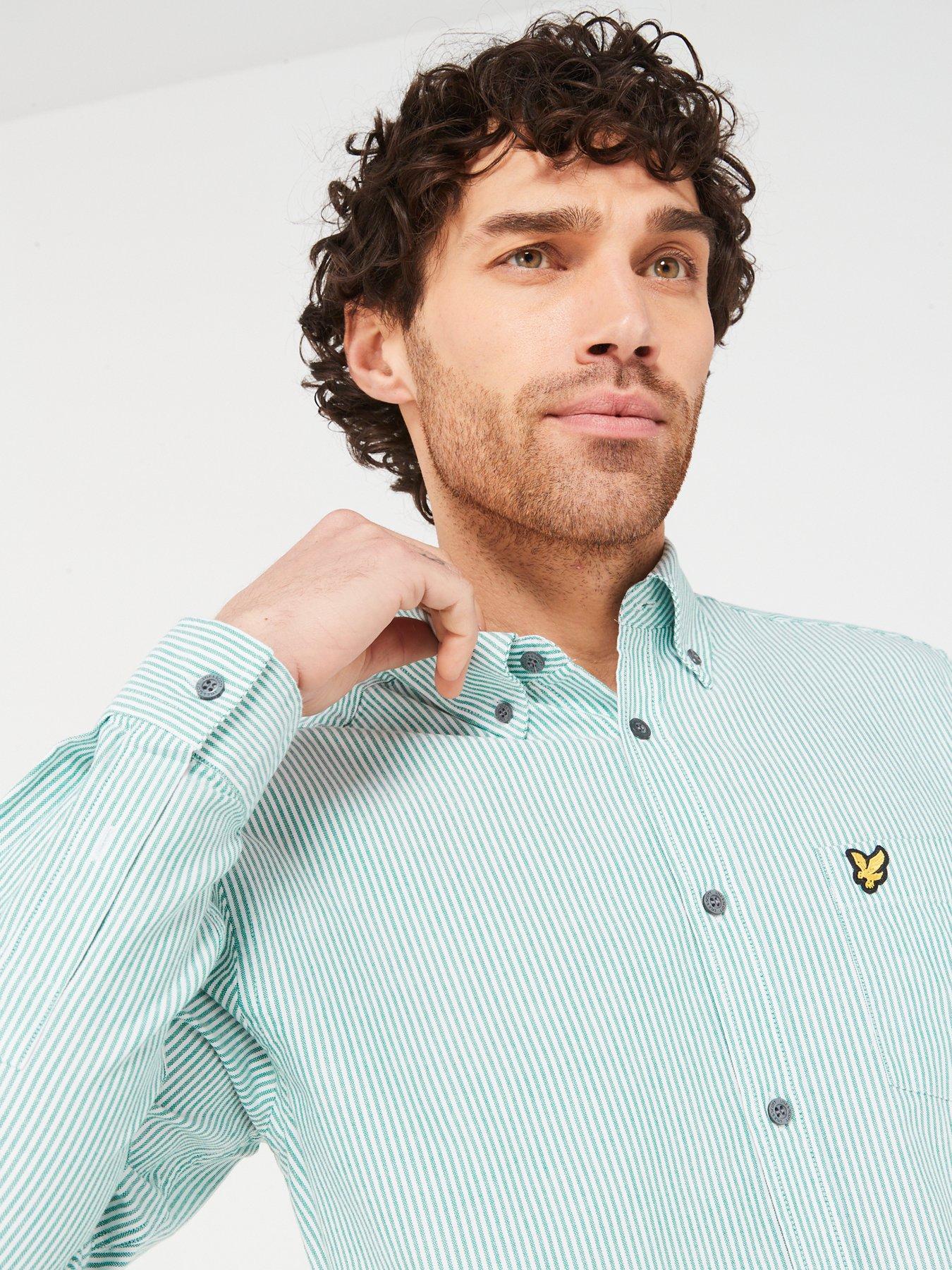 lyle-scott-regular-fit-stripe-oxford-shirt-greenoutfit