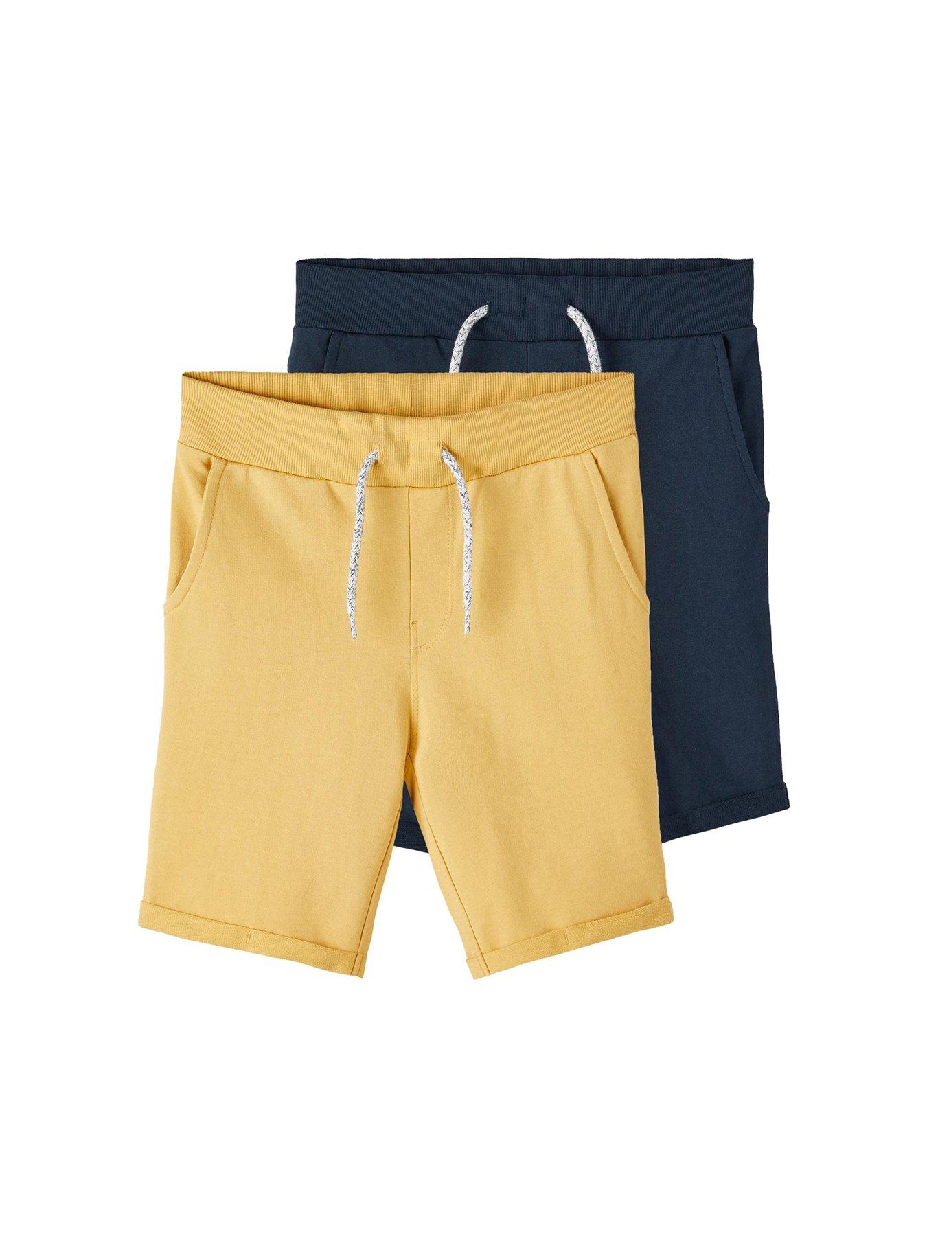 name-it-boys-2-pack-long-sweat-shorts-ochredark-sapphire