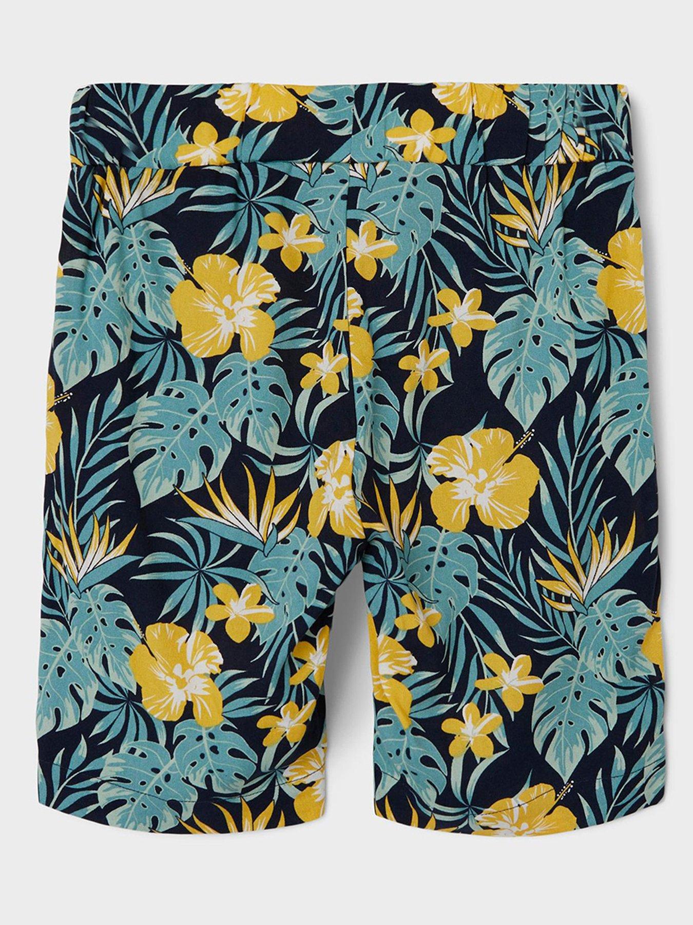 name-it-boys-tropical-print-co-ord-shorts-dark-sapphire-tropicalback