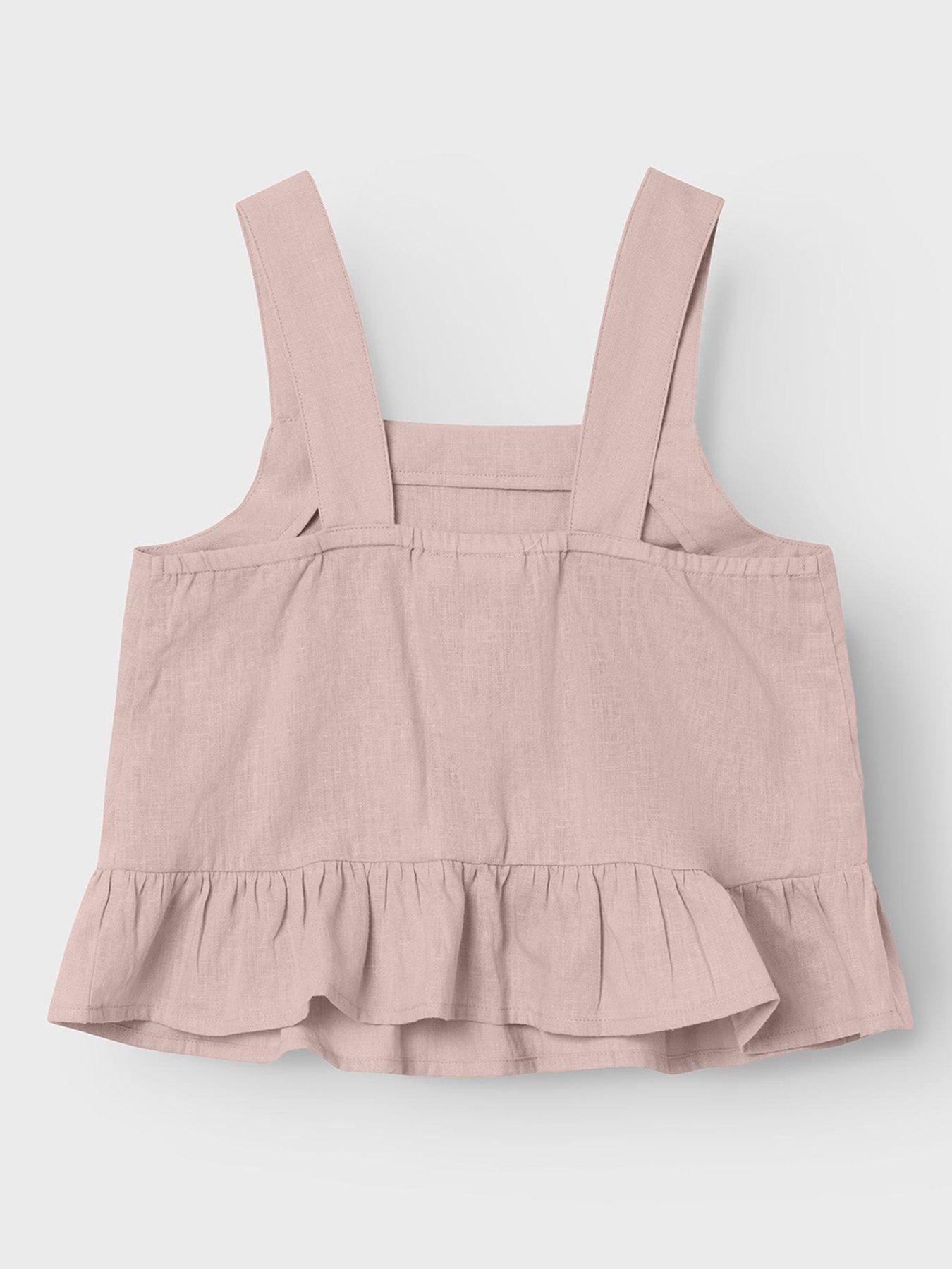 name-it-girls-strappy-linen-co-ord-top-sepia-roseback