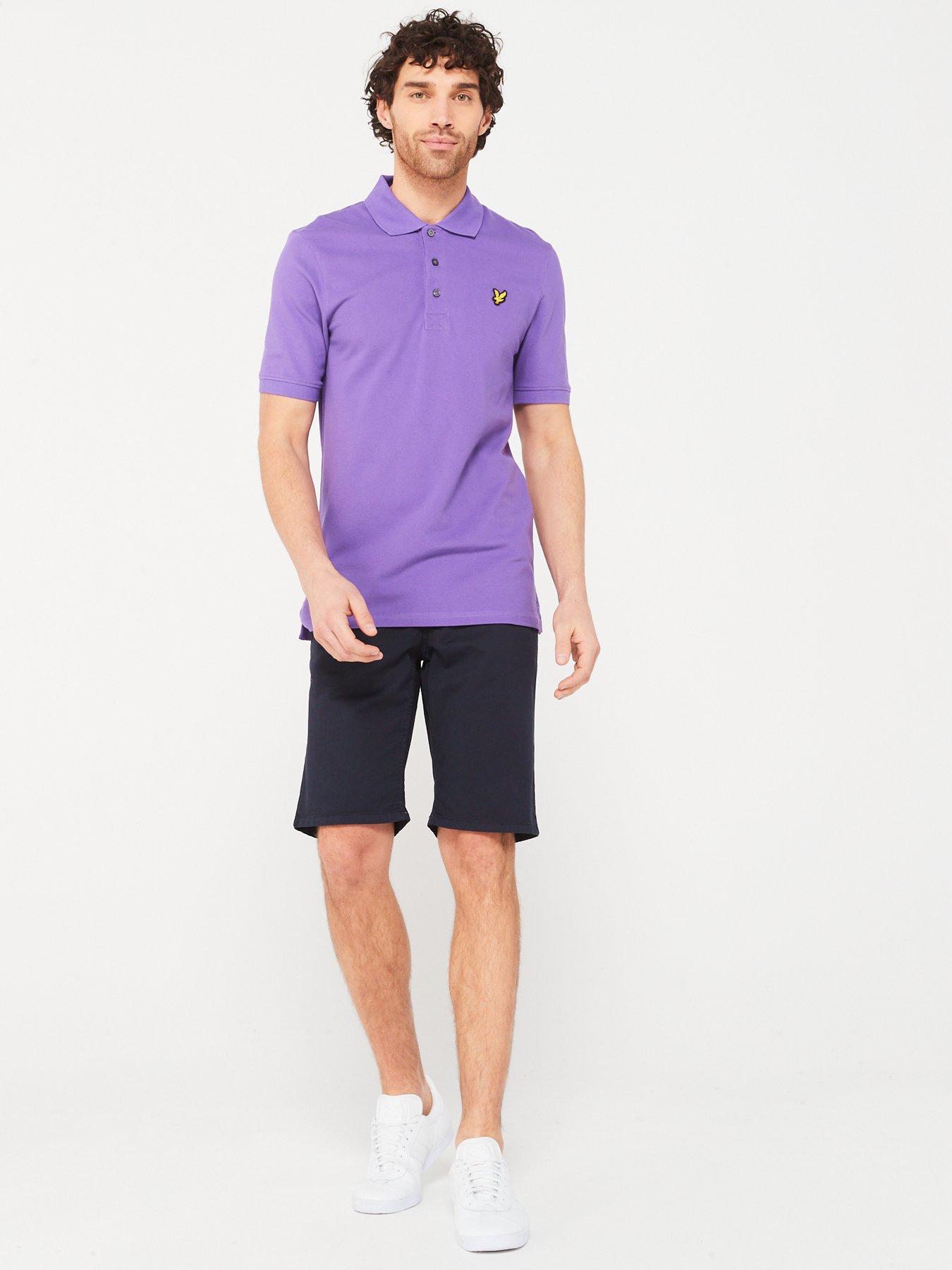 lyle-scott-regular-fit-short-sleeve-plain-polo-shirt-purpleback