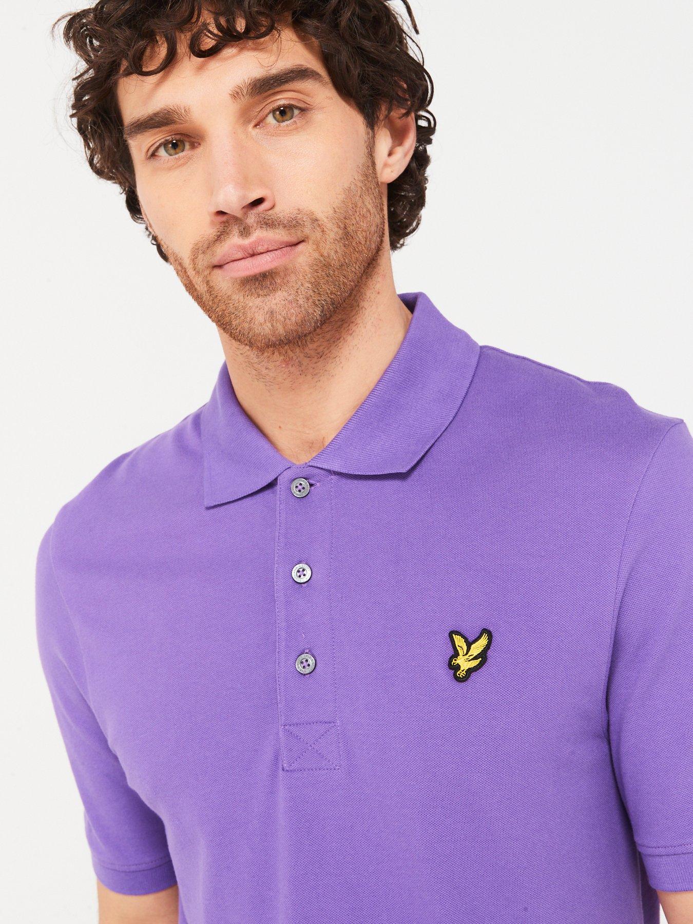 lyle-scott-regular-fit-short-sleeve-plain-polo-shirt-purpleoutfit