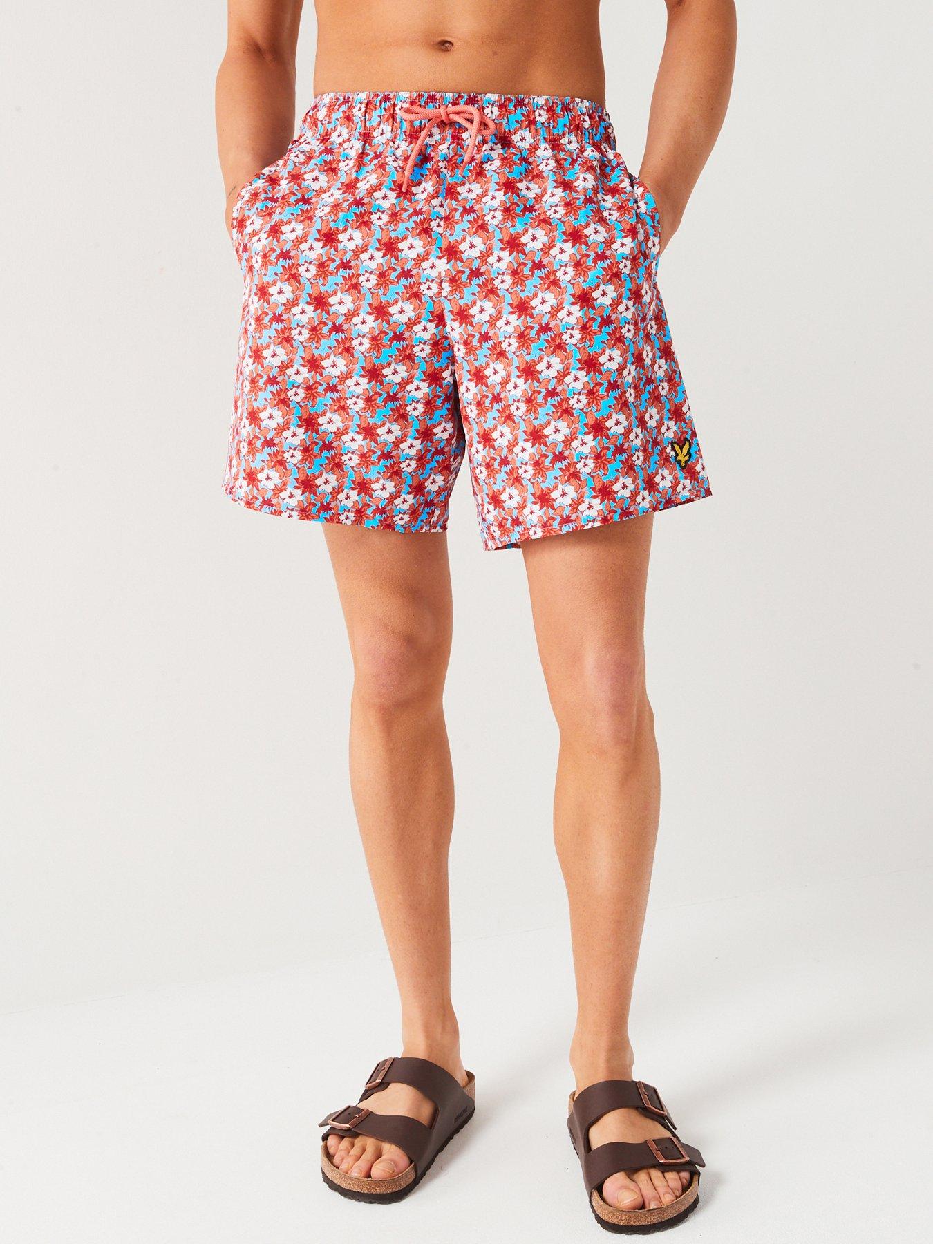 lyle-scott-floral-print-co-ord-resort-swim-shorts-orangefront