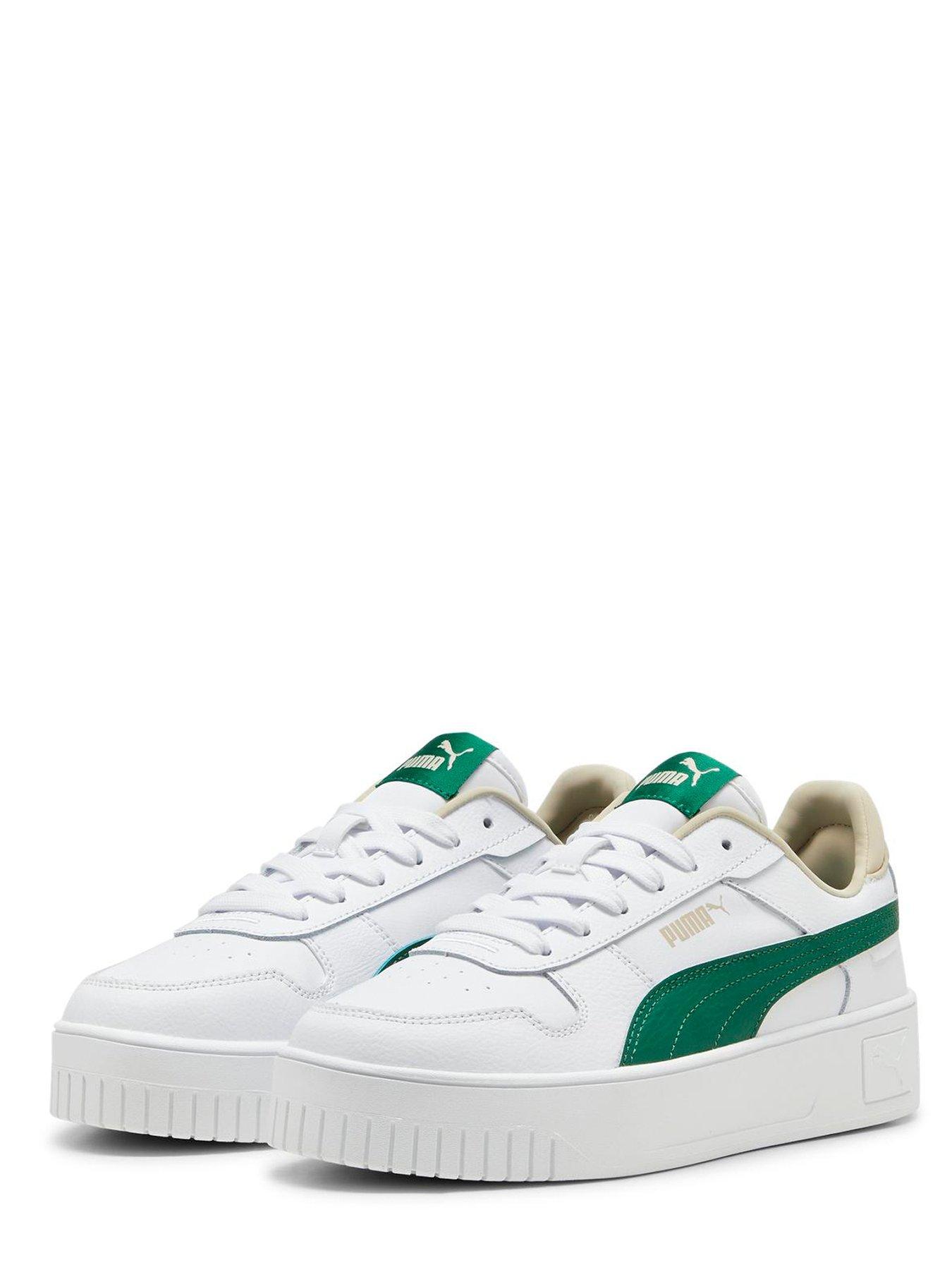 puma-womens-carina-street-trainers-whitegreenstillFront